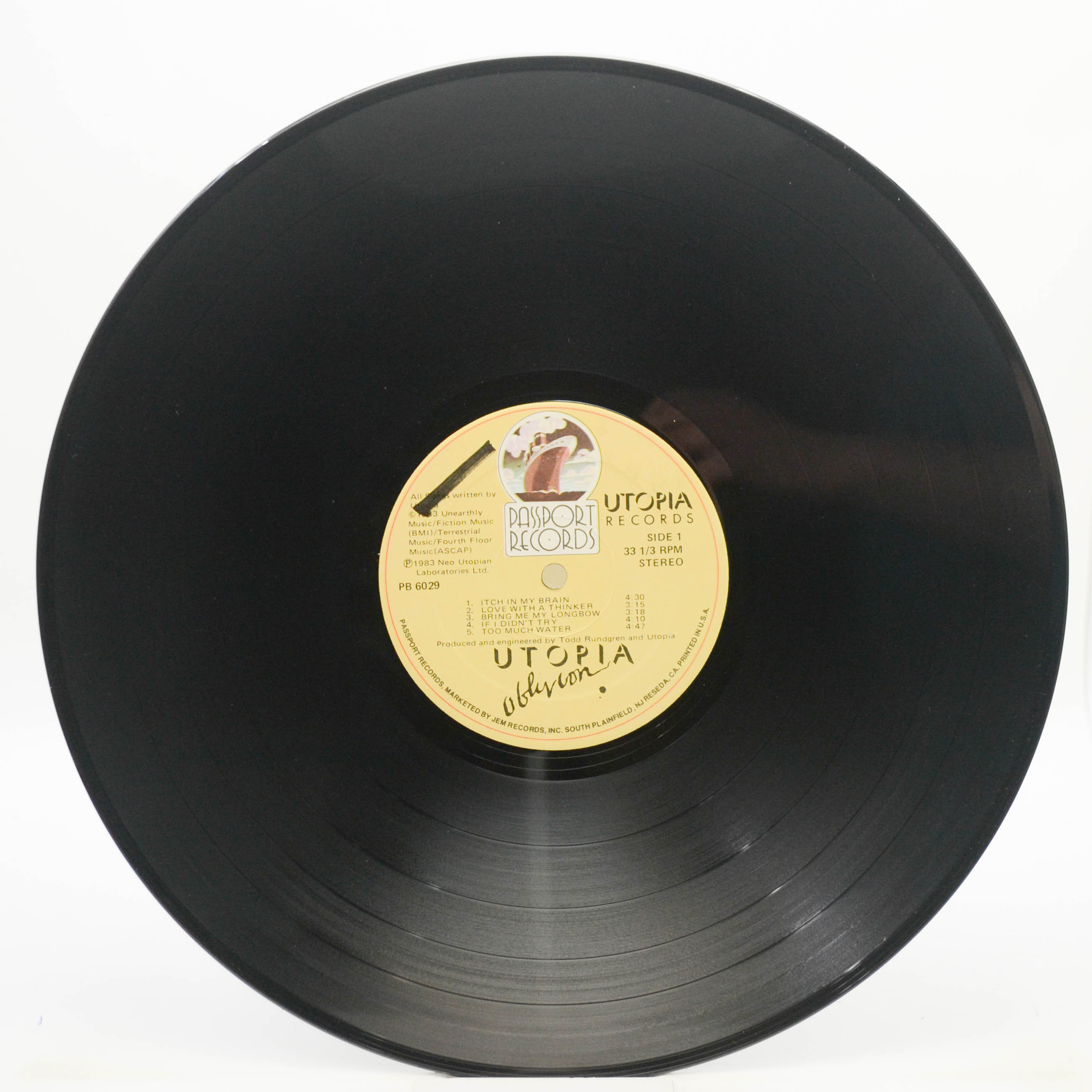 Utopia — Oblivion (1-st, USA), 1983