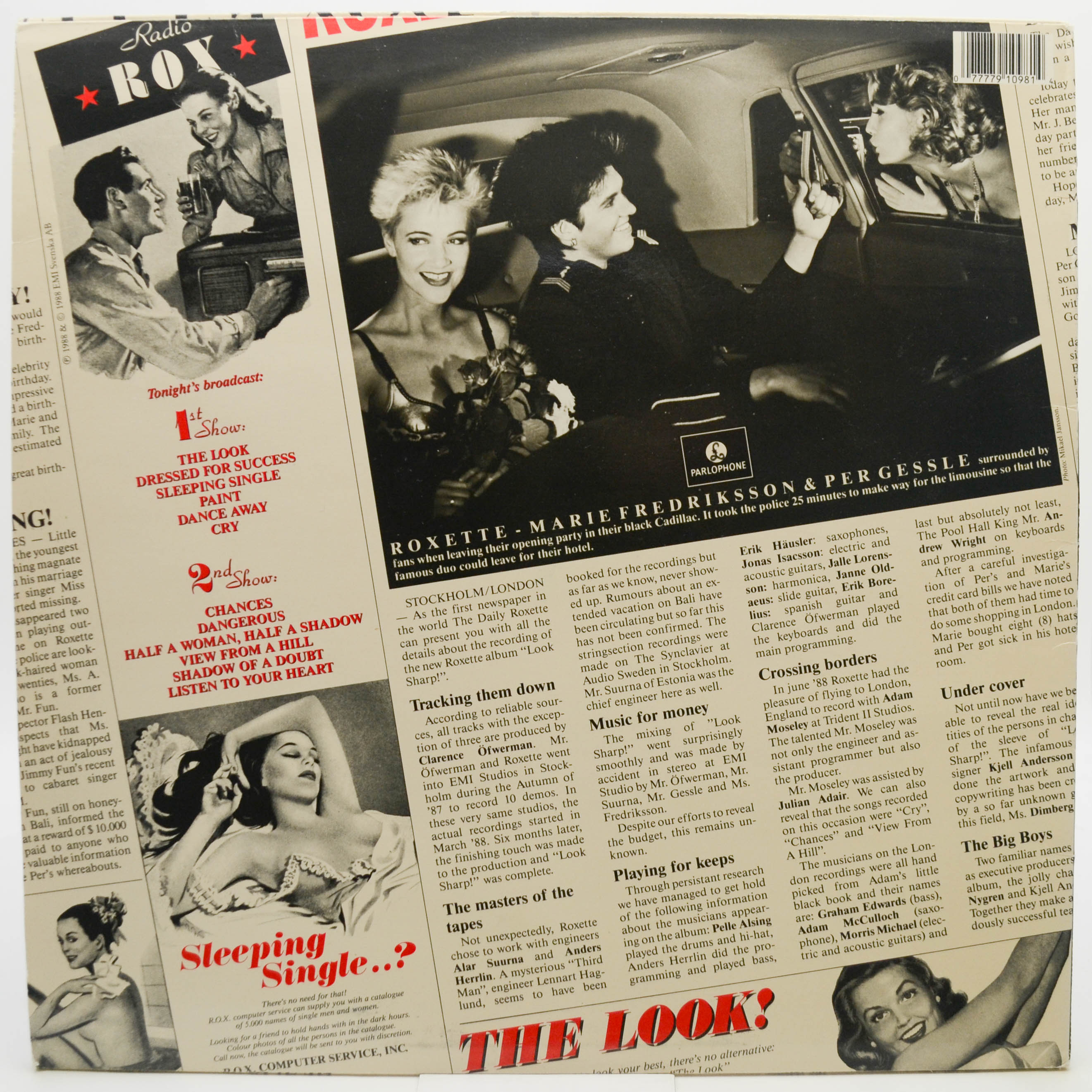 Roxette — Look Sharp! (1-st, Sweden), 1988