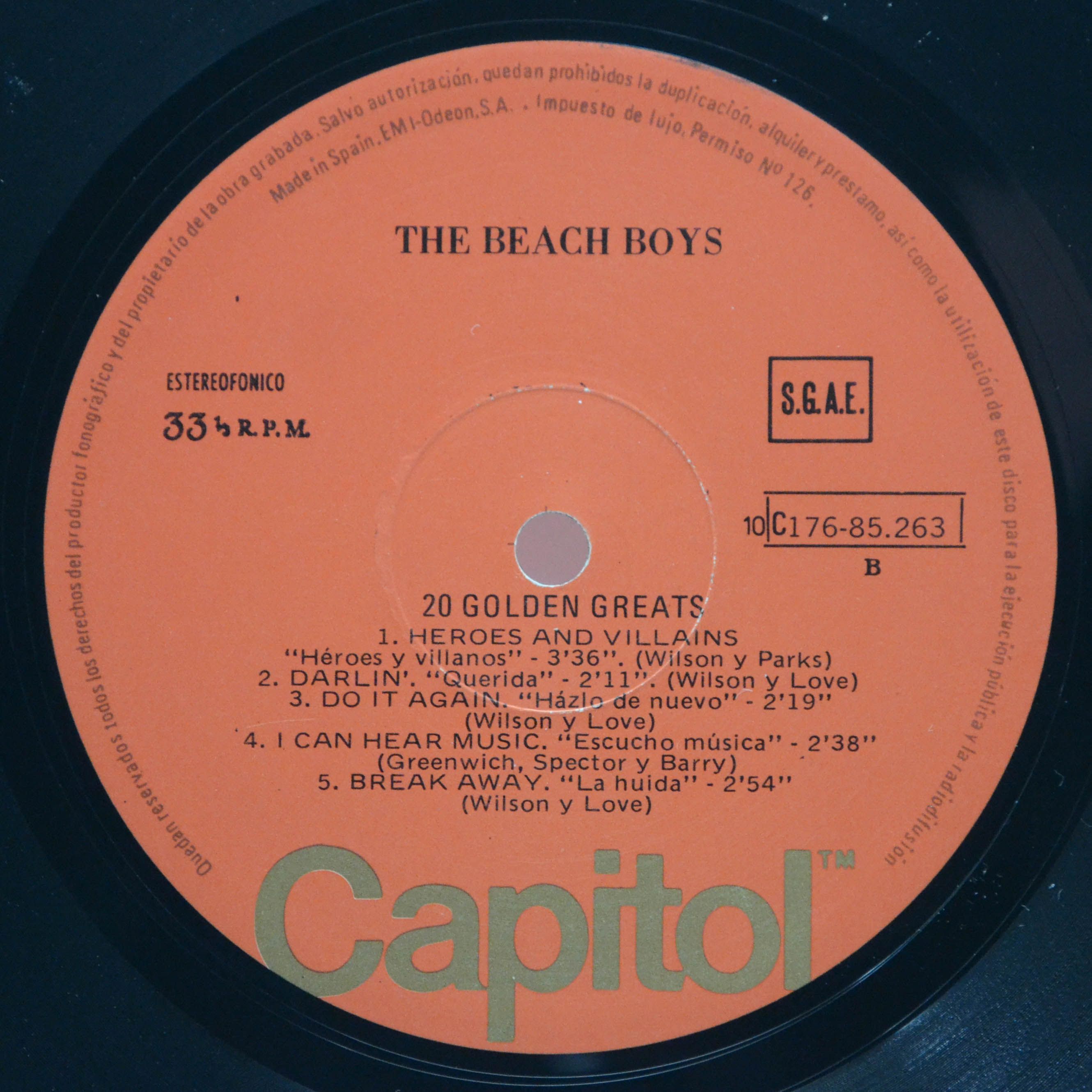 Beach Boys — 20 Golden Greats - 20 Grandes Exitos (2LP), 1977