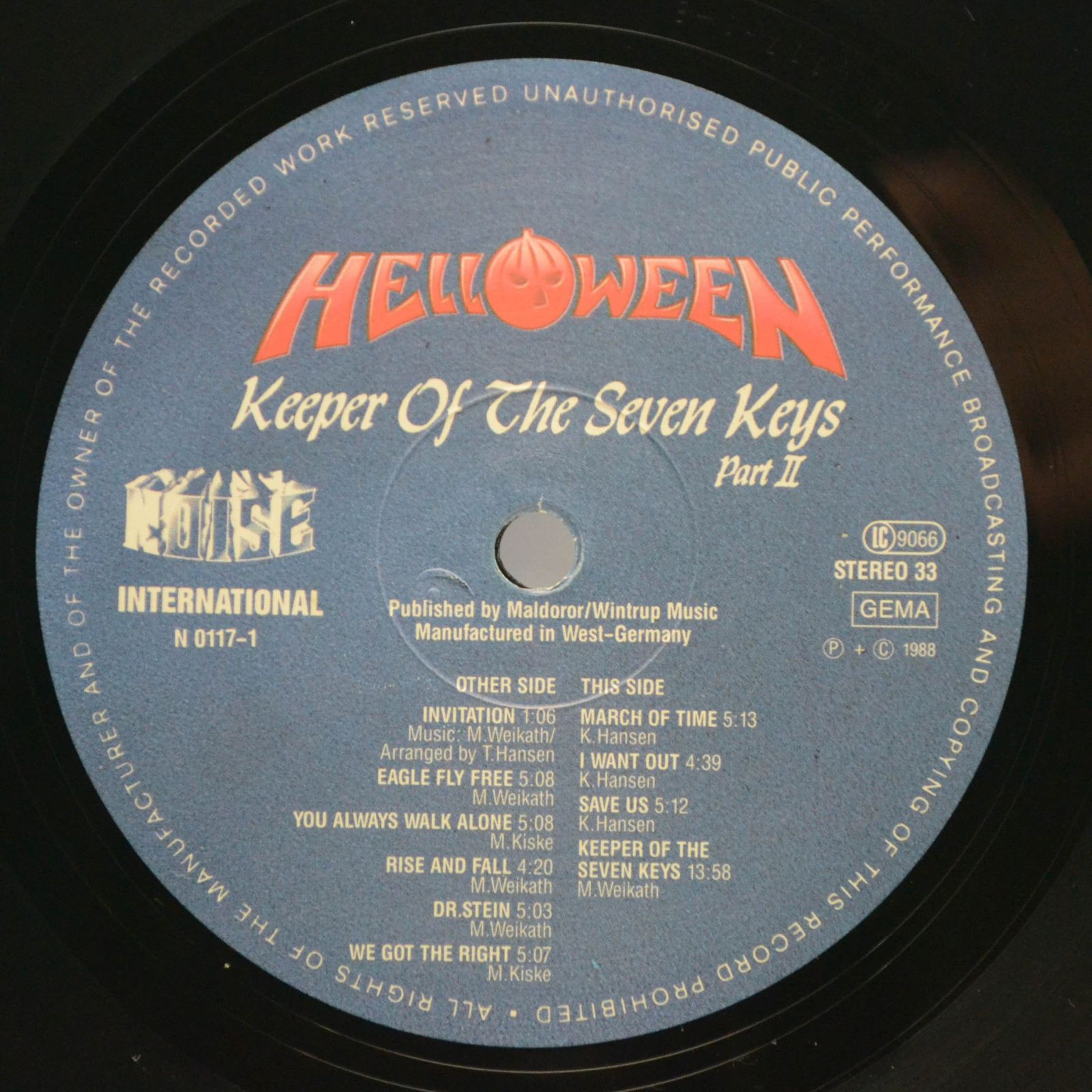 Helloween — Keeper Of The Seven Keys - Part II, 1988