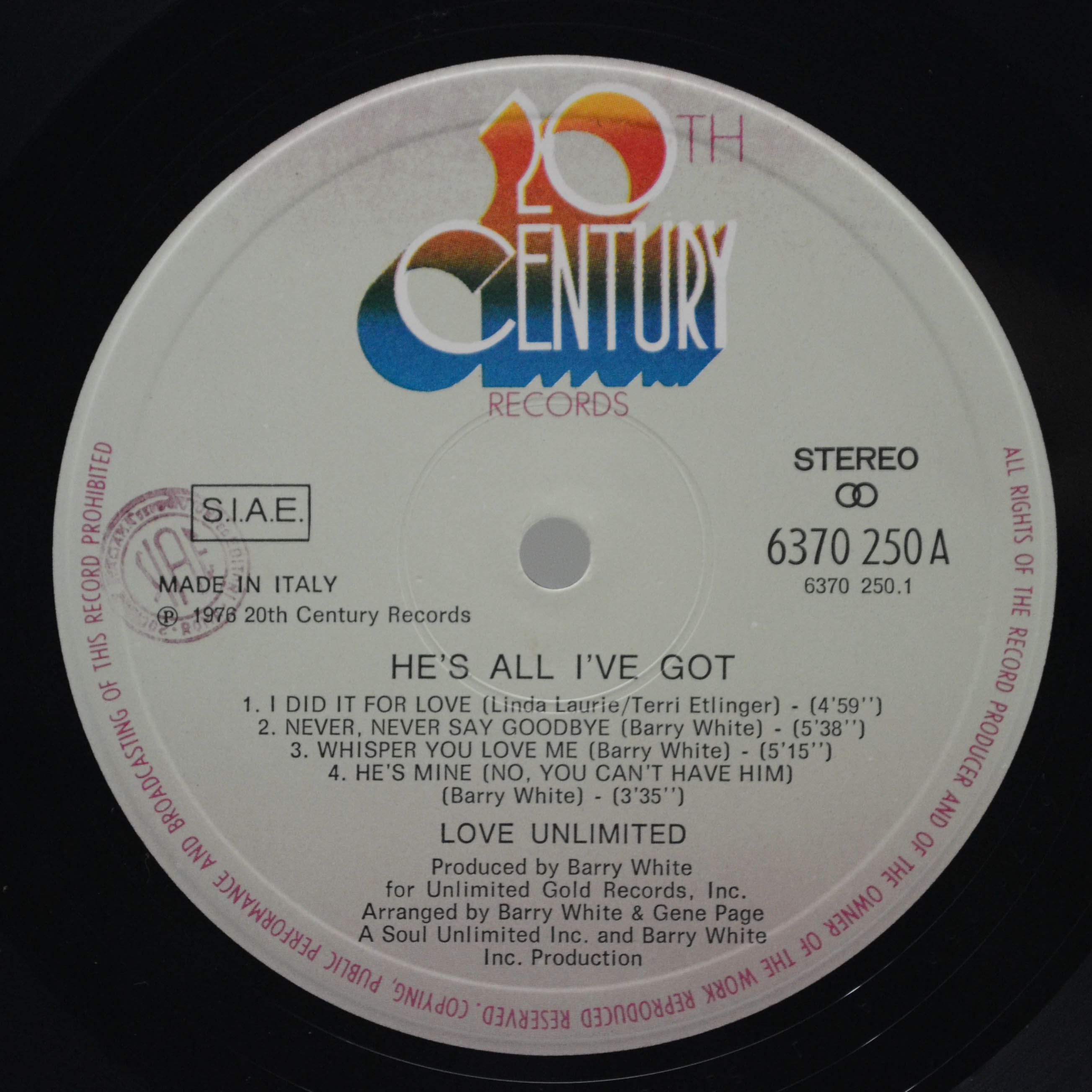 Love Unlimited — He's All I've Got, 1977