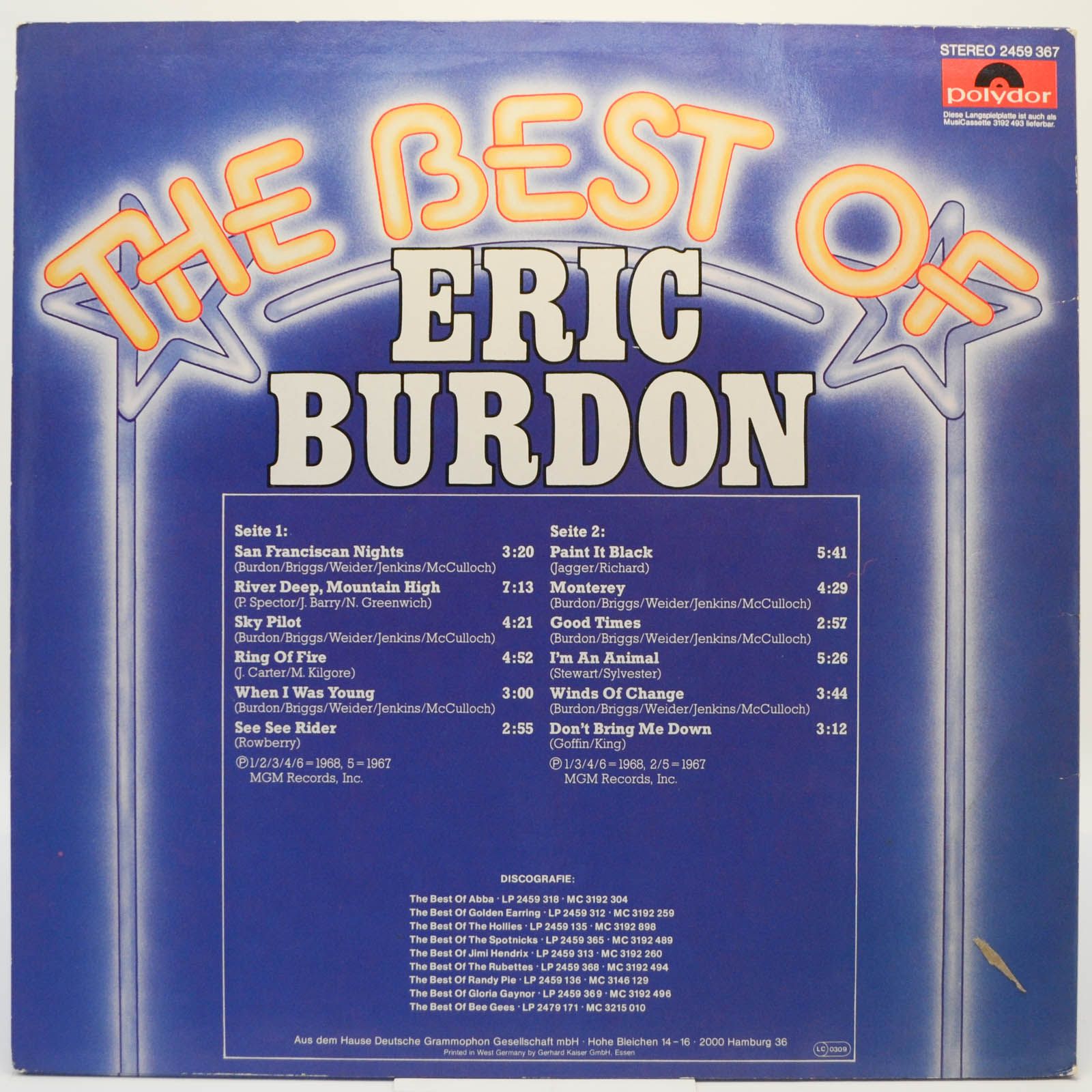 Eric Burdon — The Best Of Eric Burdon, 1974