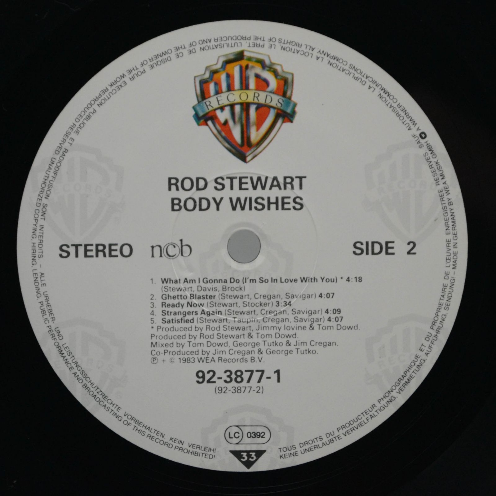 Rod Stewart — Body Wishes, 1983
