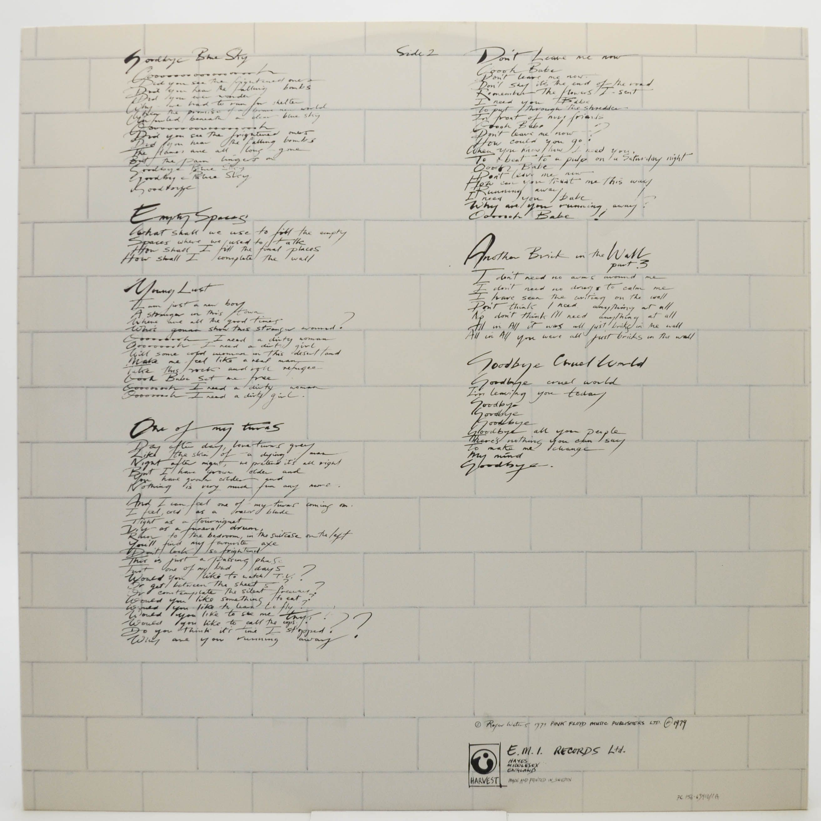 Pink Floyd — The Wall (2LP), 1979