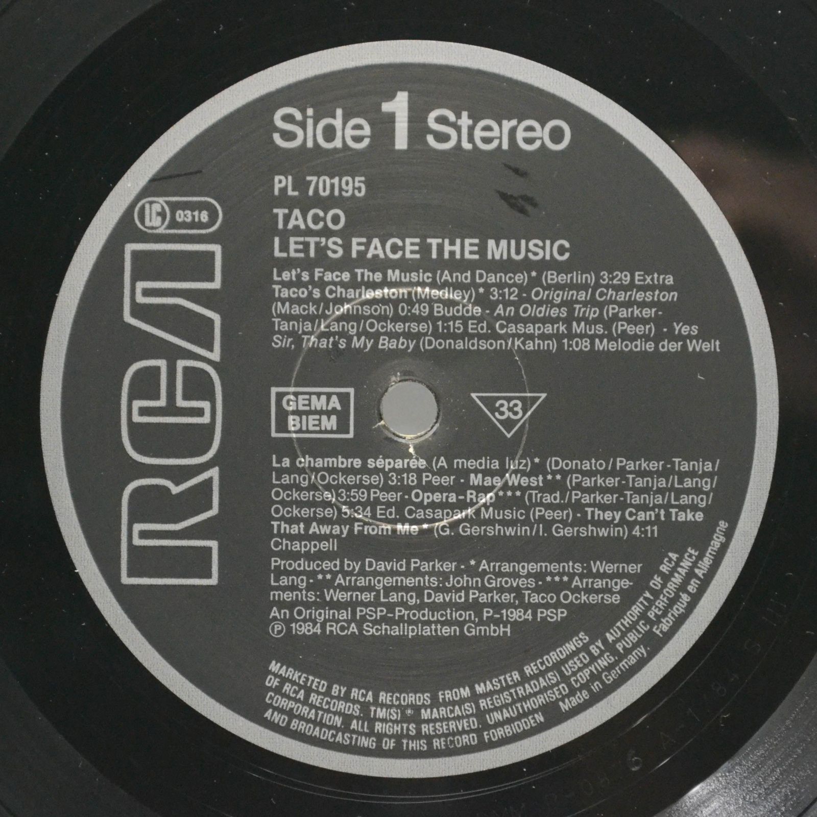 Taco — Let's Face The Music, 1984