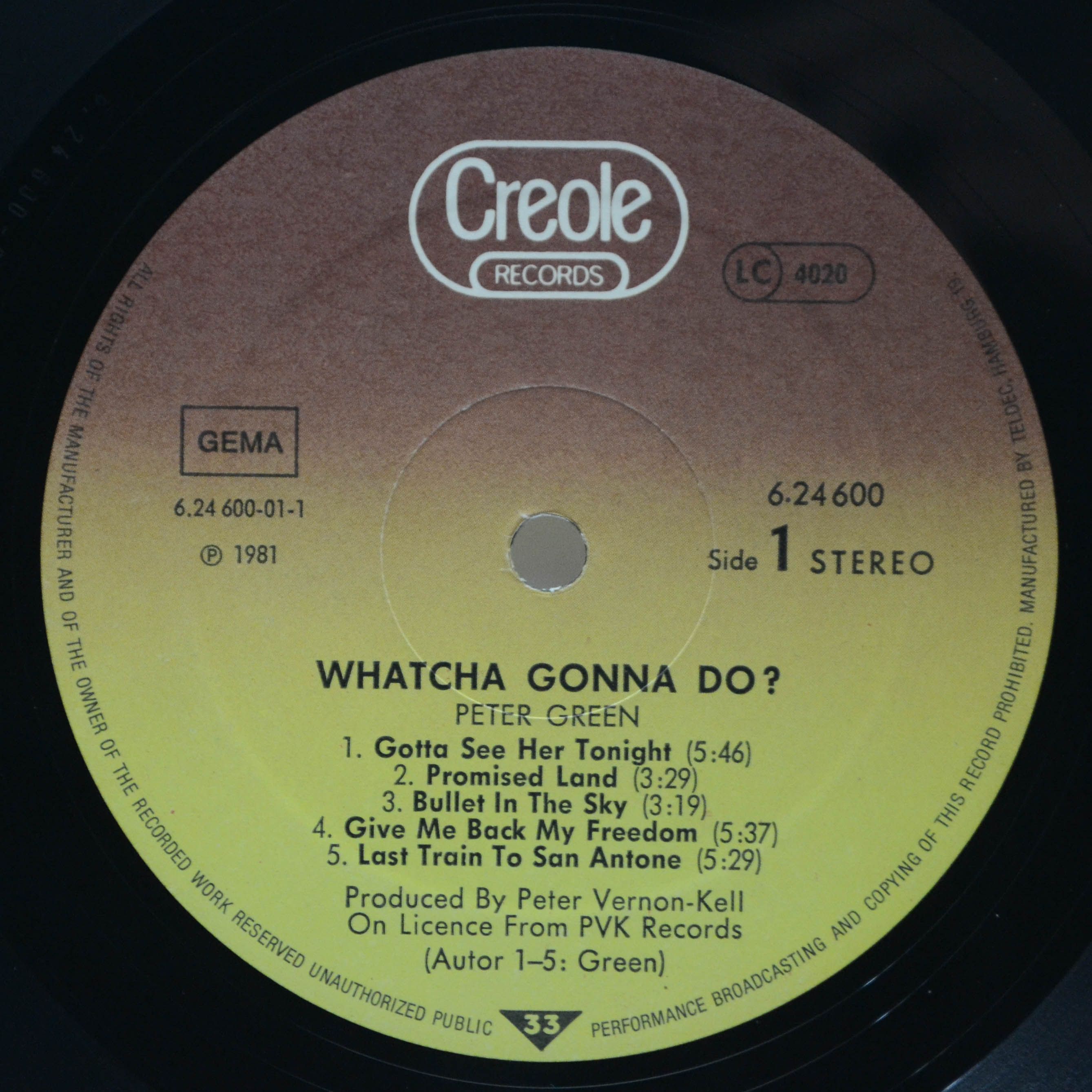 Peter Green — Whatcha Gonna Do?, 1981