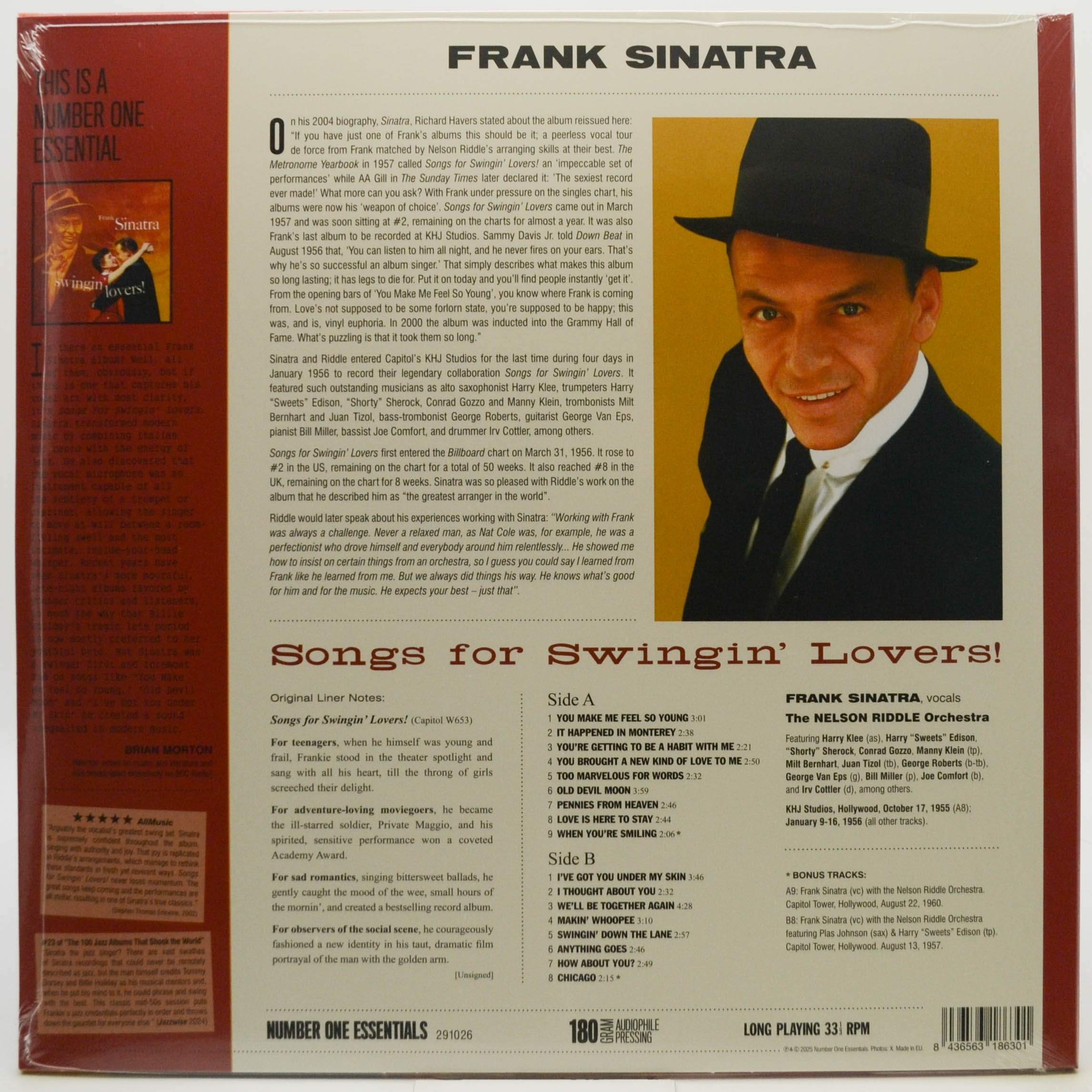 Виниловая пластинка Frank Sinatra — Songs for Swingin' Lovers!, 1956