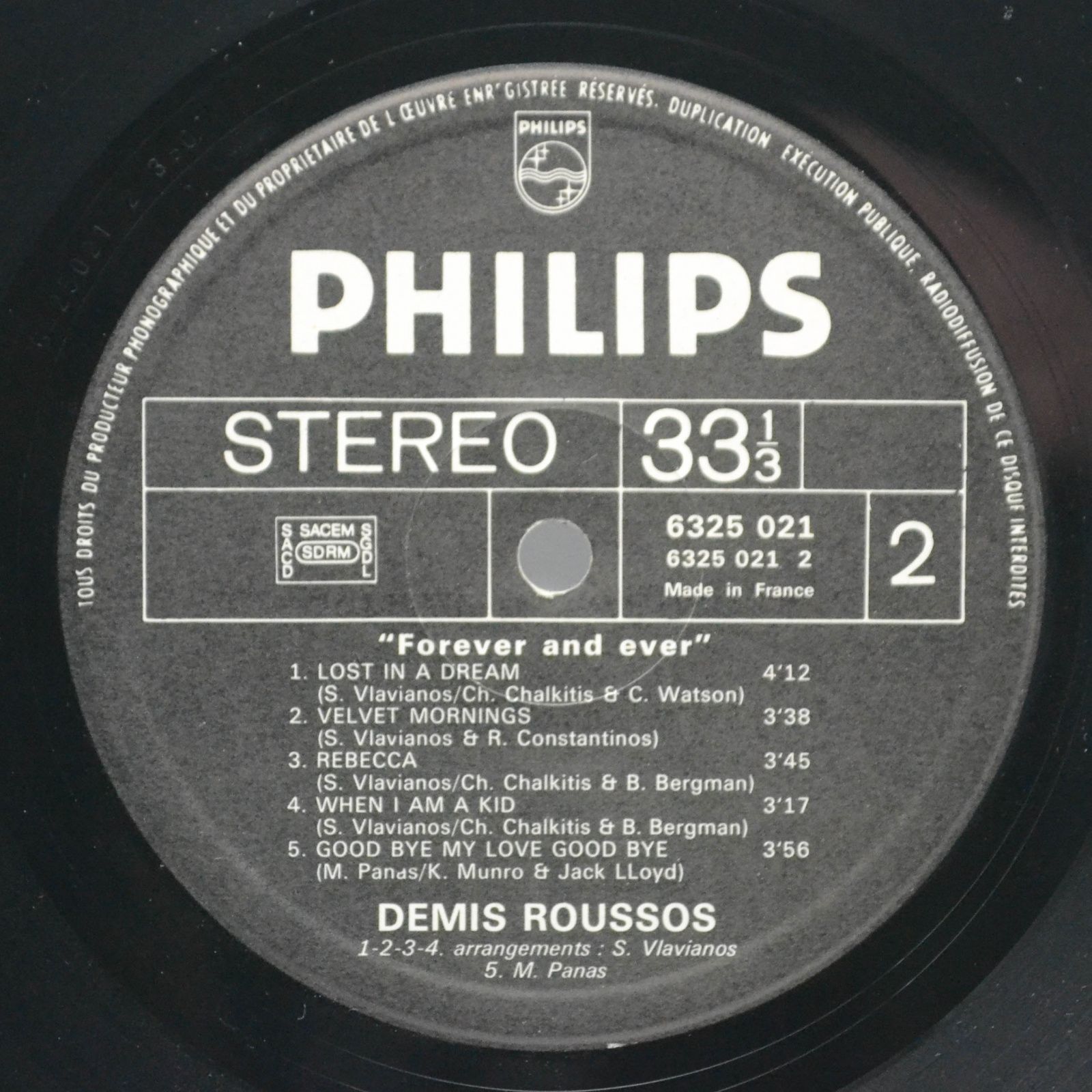 Demis Roussos — Forever And Ever (France), 1973
