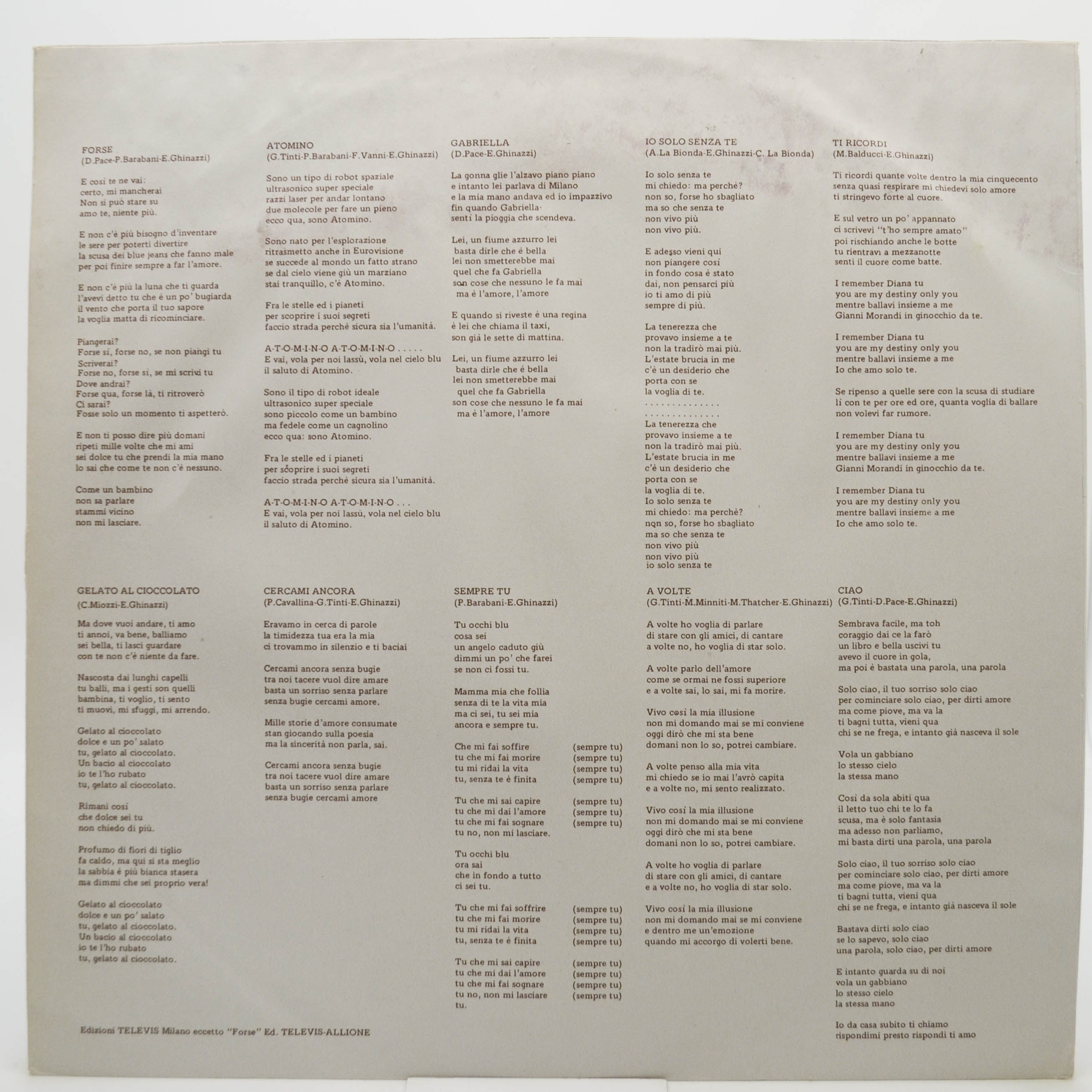 Pupo — Gelato Al Cioccolato (1-st, Italy), 1979