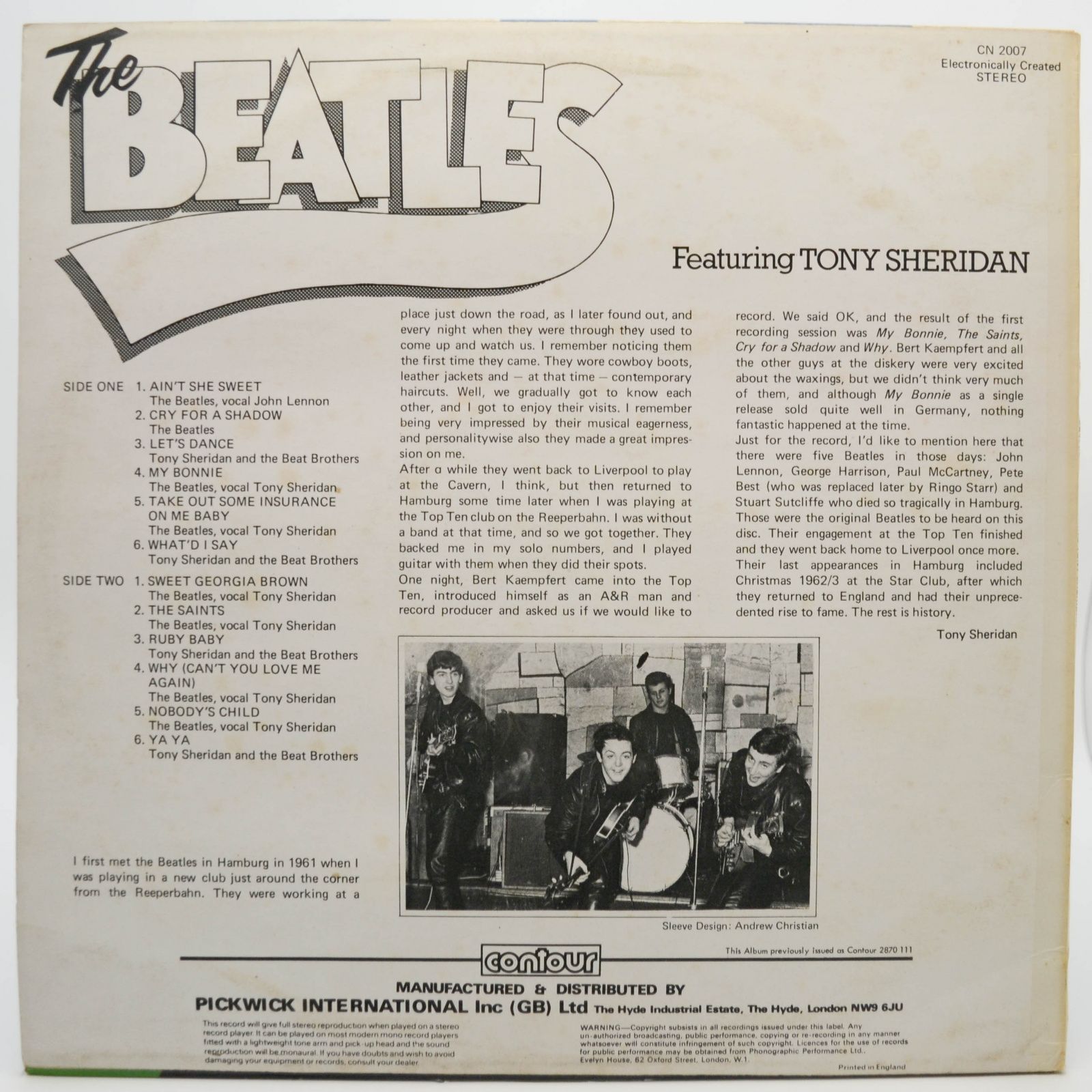 Beatles Featuring Tony Sheridan — The Beatles Featuring Tony Sheridan (UK), 1964