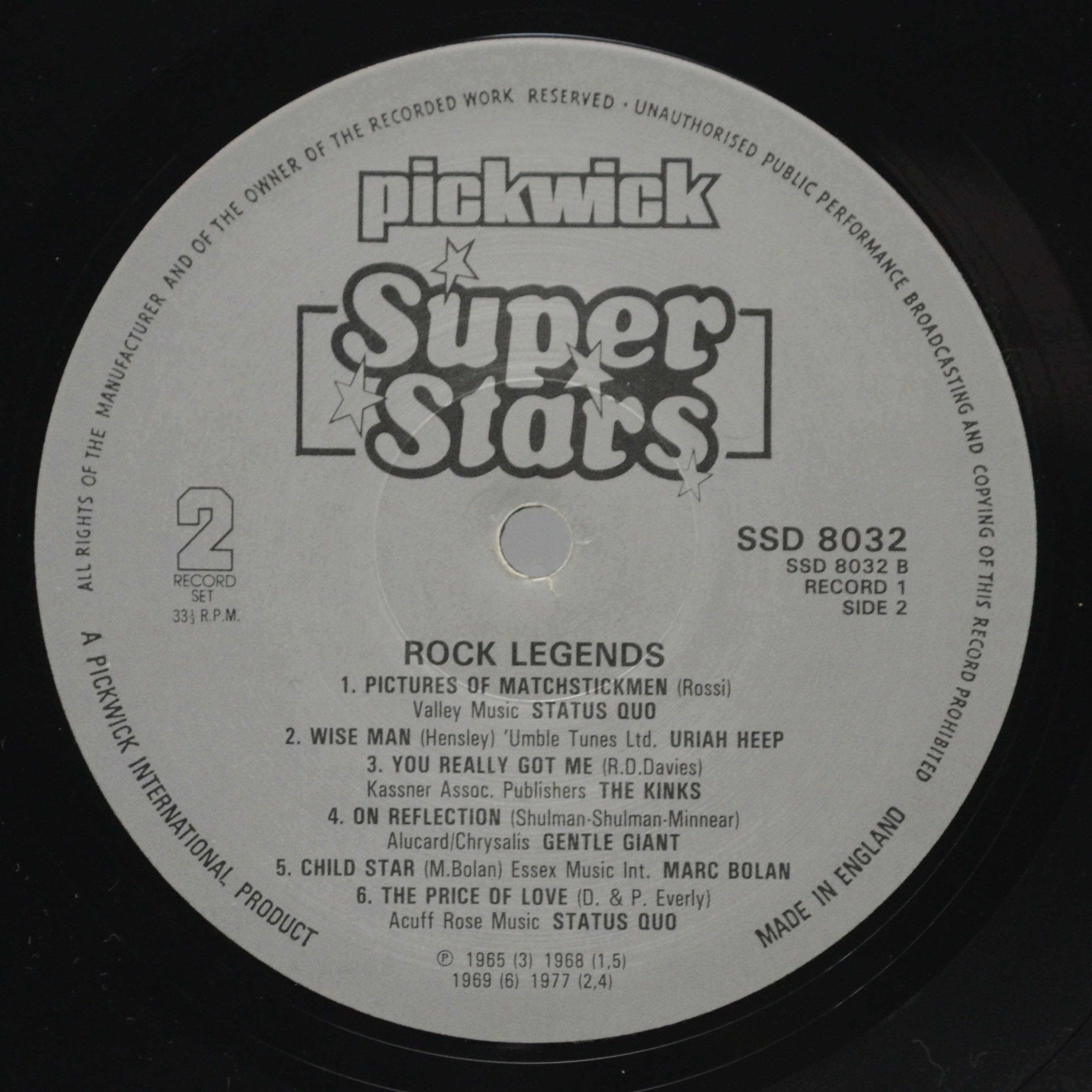 Various — Rock Legends (2LP), 1980