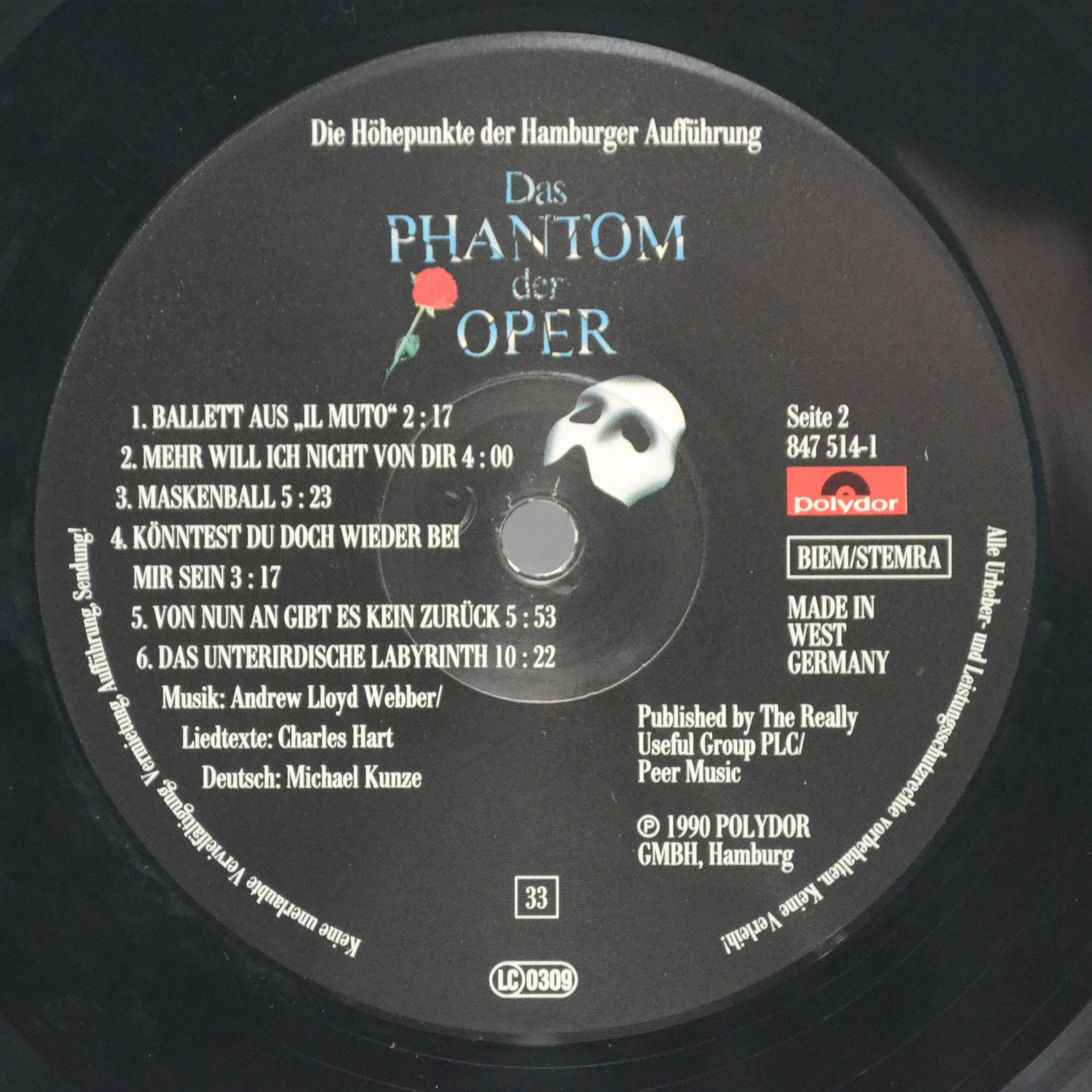 Various — Das Phantom Der Oper (Die Höhepunkte Der Hamburger Aufführung), 1990