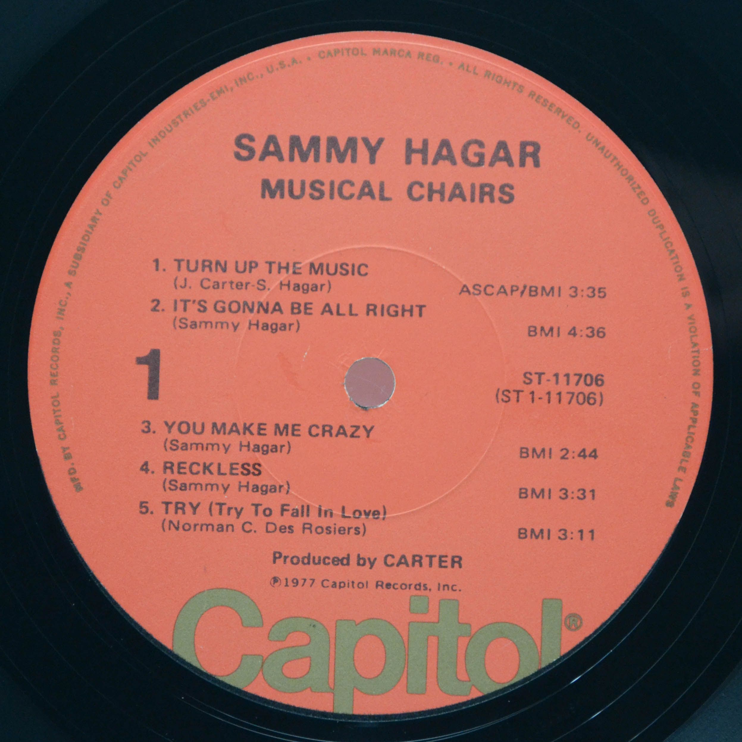 Sammy Hagar — Musical Chairs (1-st, USA), 1977
