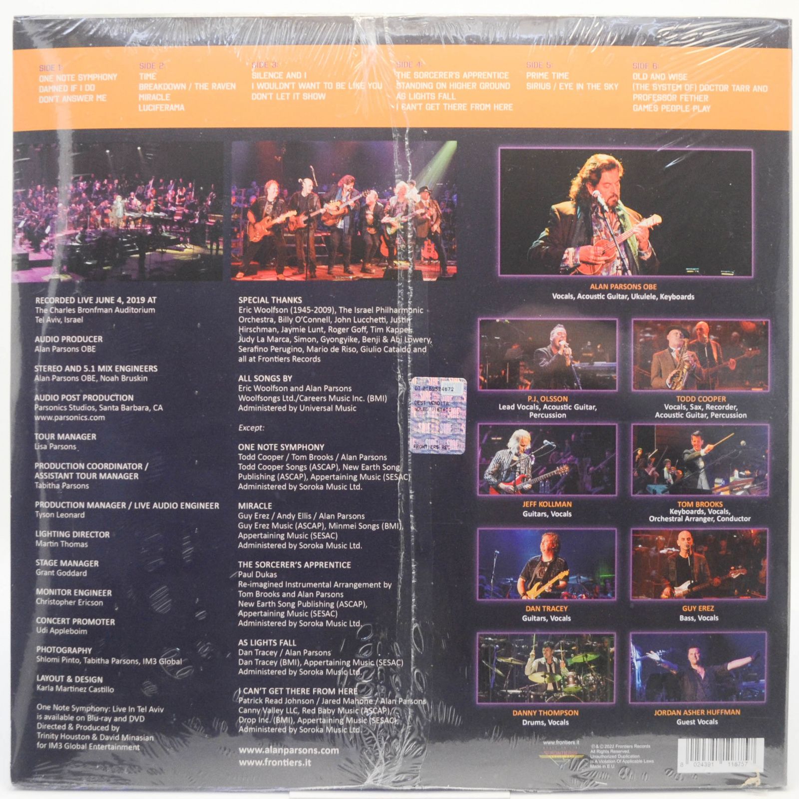 Alan Parsons With The Israel Philharmonic Orchestra — One Note Symphony (Live In Tel Aviv) (3LP), 2022