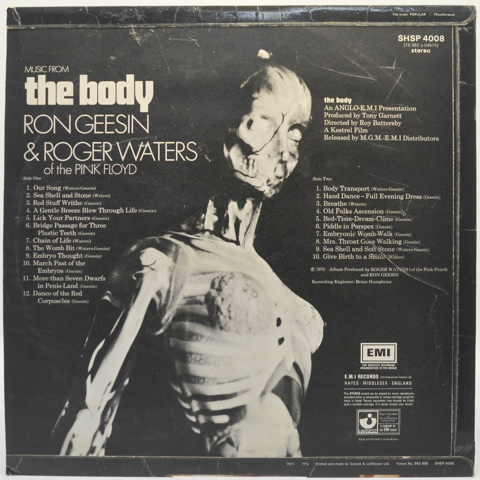 Ron Geesin & Roger Waters — Music From The Body (1-st, UK), 1970