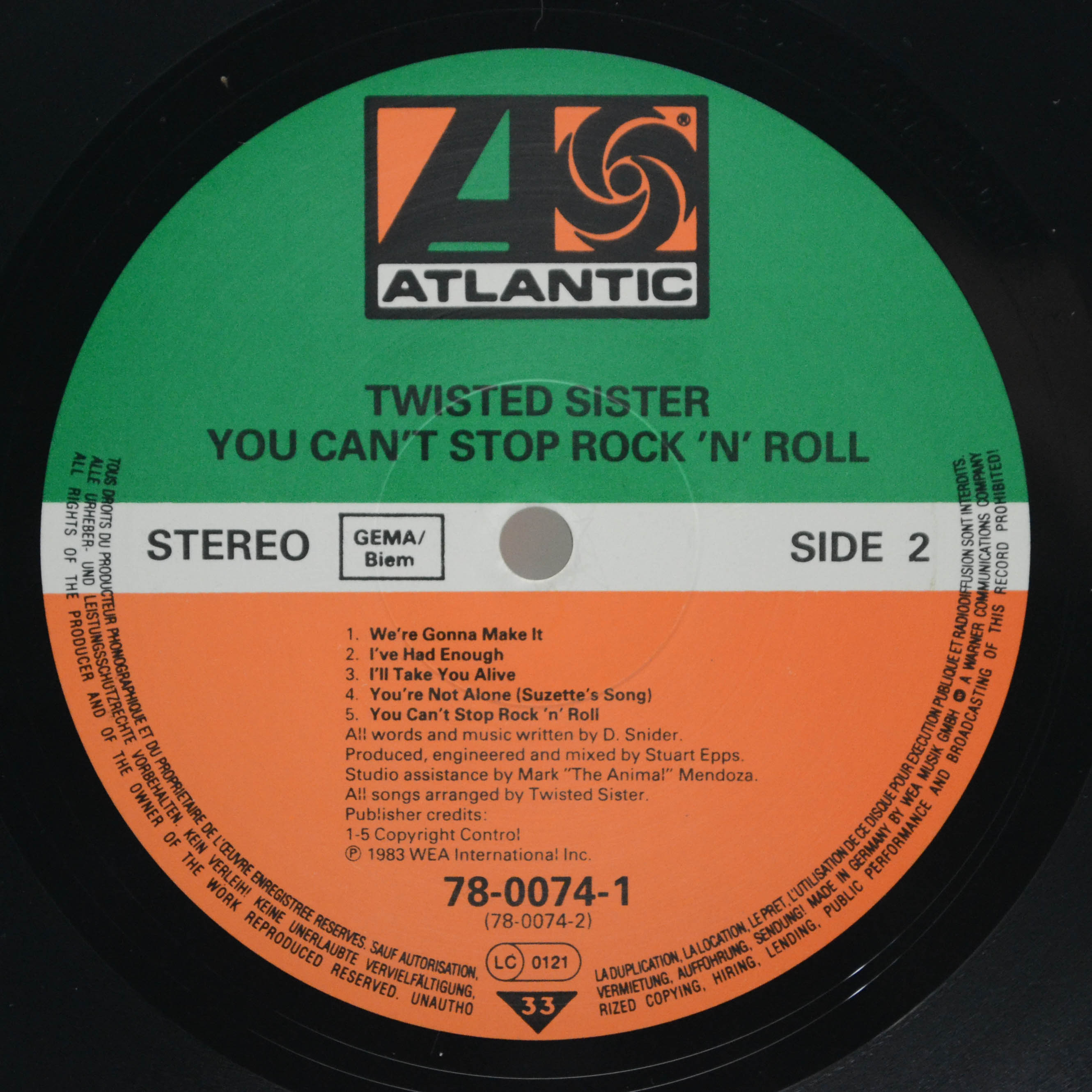 Twisted Sister — You Can't Stop Rock 'N' Roll, 1983