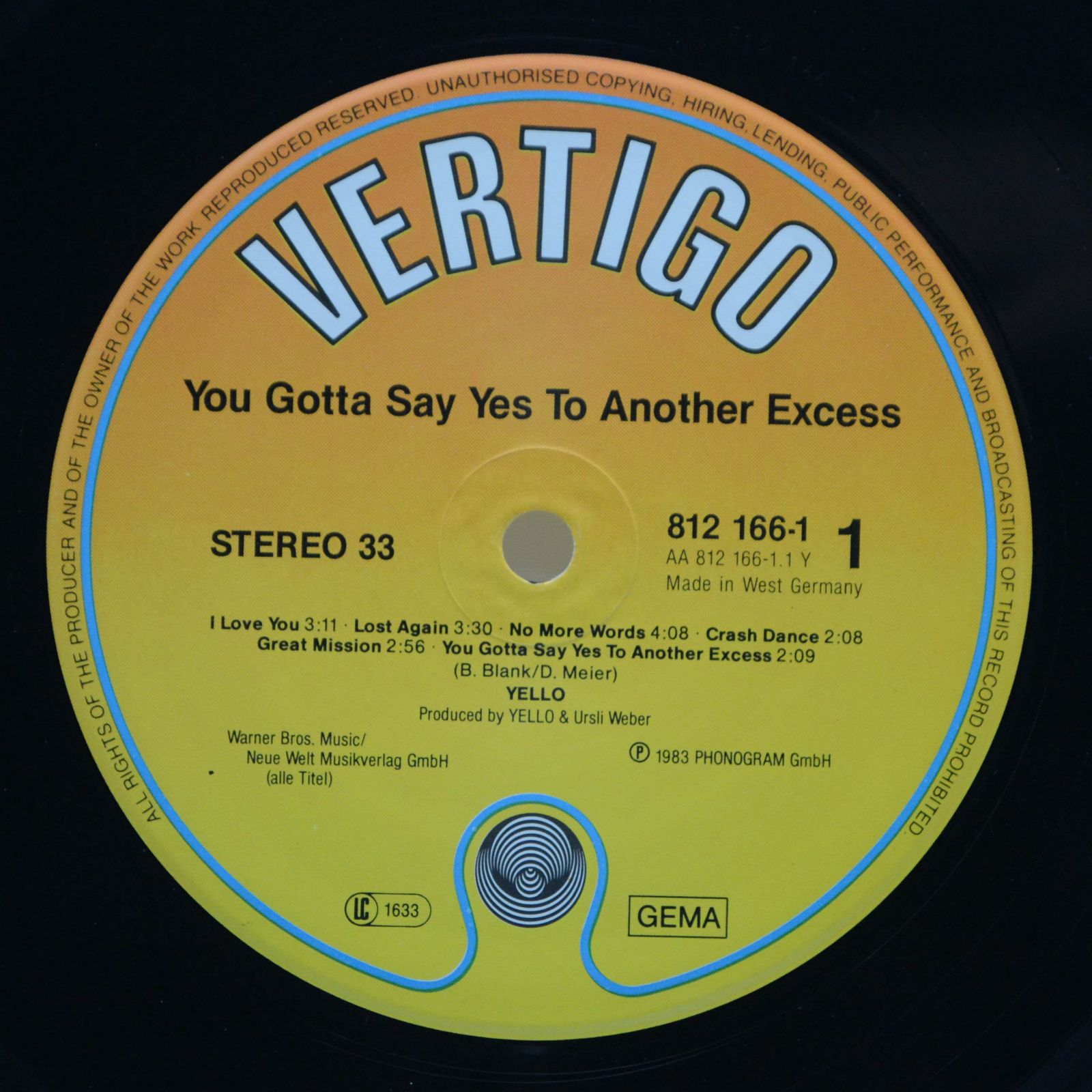 Yello — You Gotta Say Yes To Another Excess, 1983