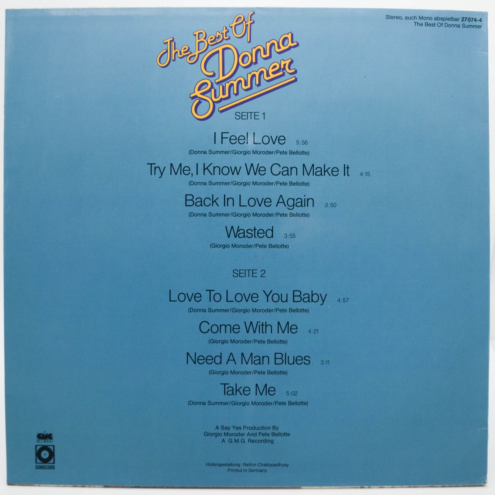 Donna Summer — The Best Of Donna Summer, 1978