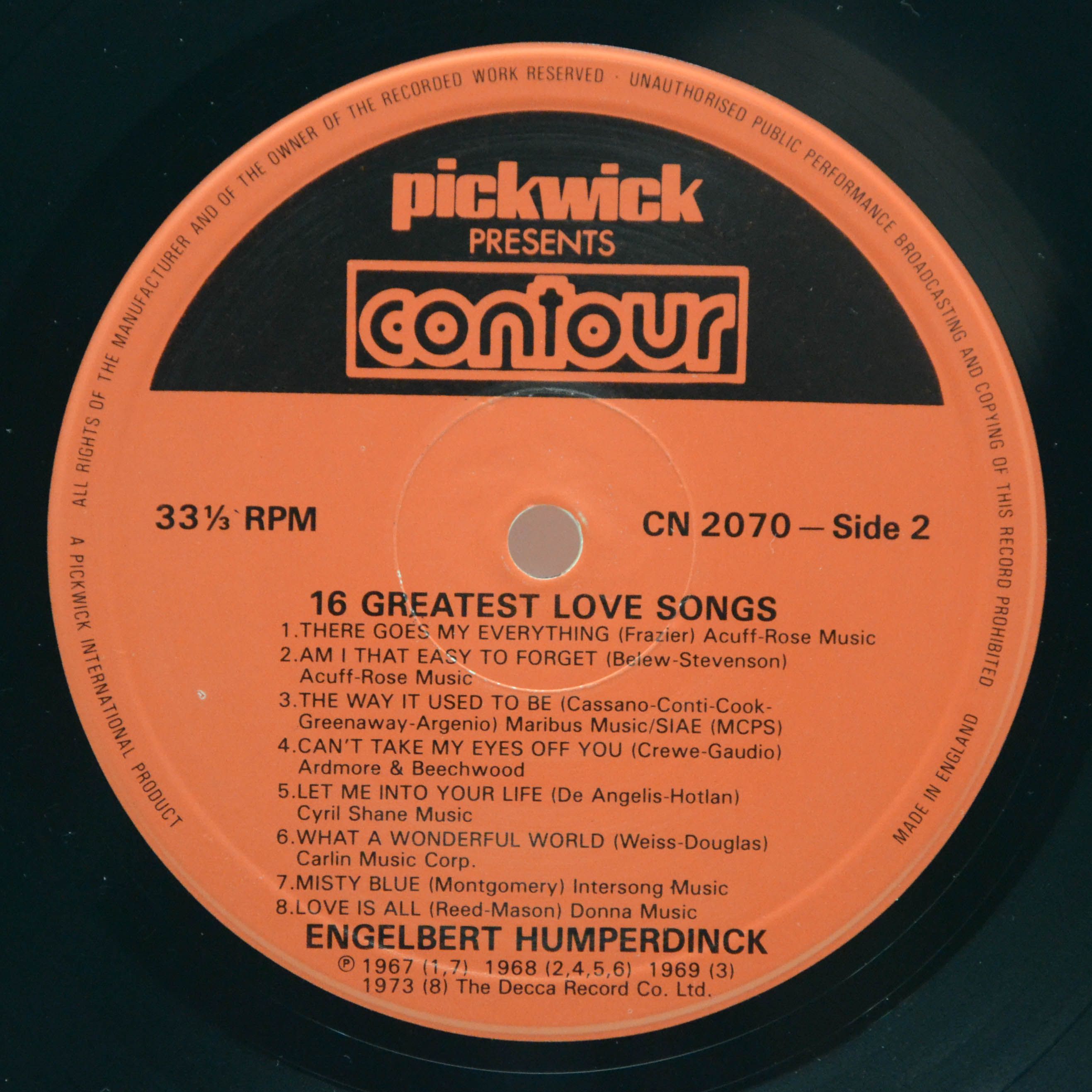 Engelbert Humperdinck — 16 Greatest Love Songs (UK), 1984