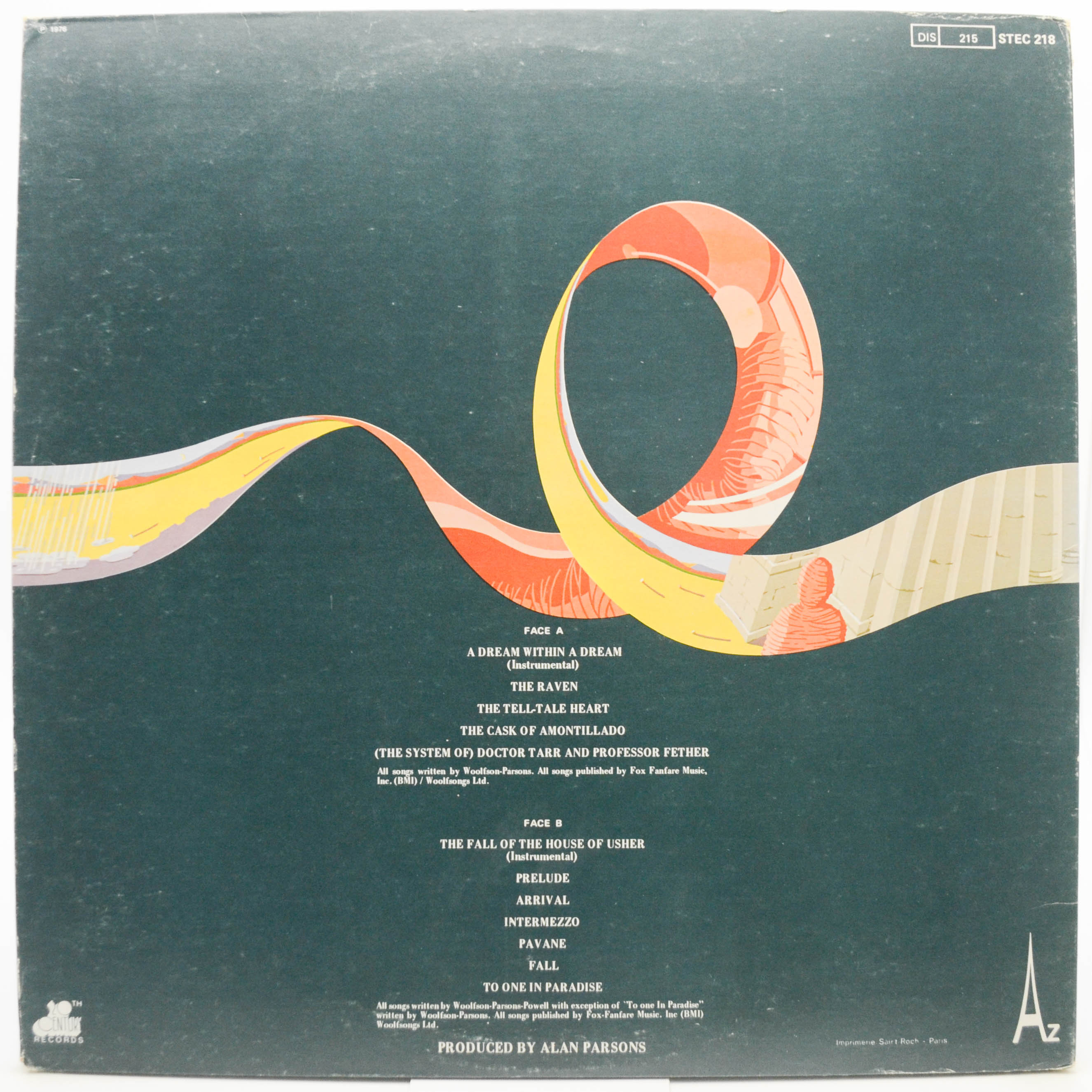 The Alan Parsons Project — Tales Of Mystery And Imagination . Edgar Allan Poe, 1976