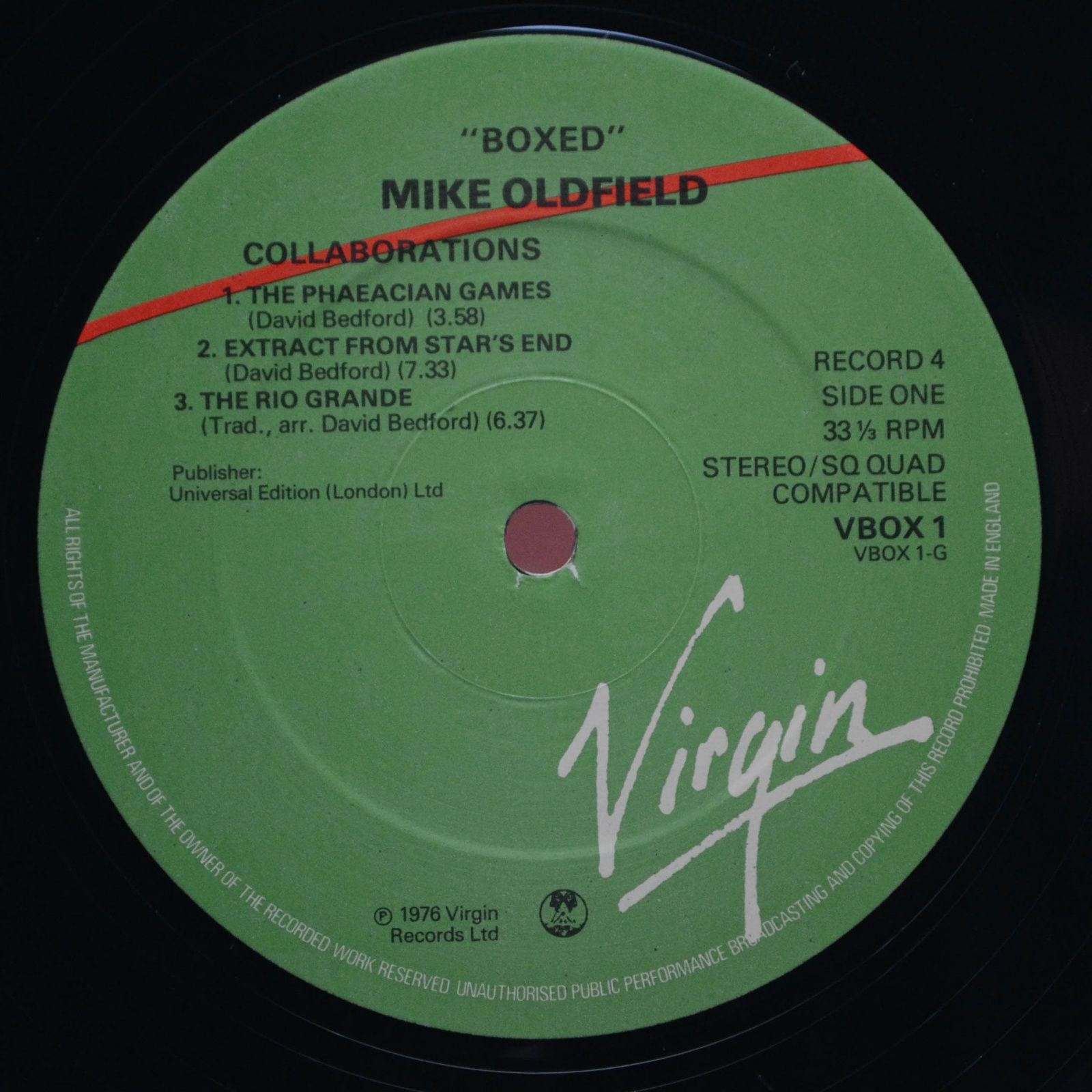 Mike Oldfield — Boxed (Box-set, UK), 1976