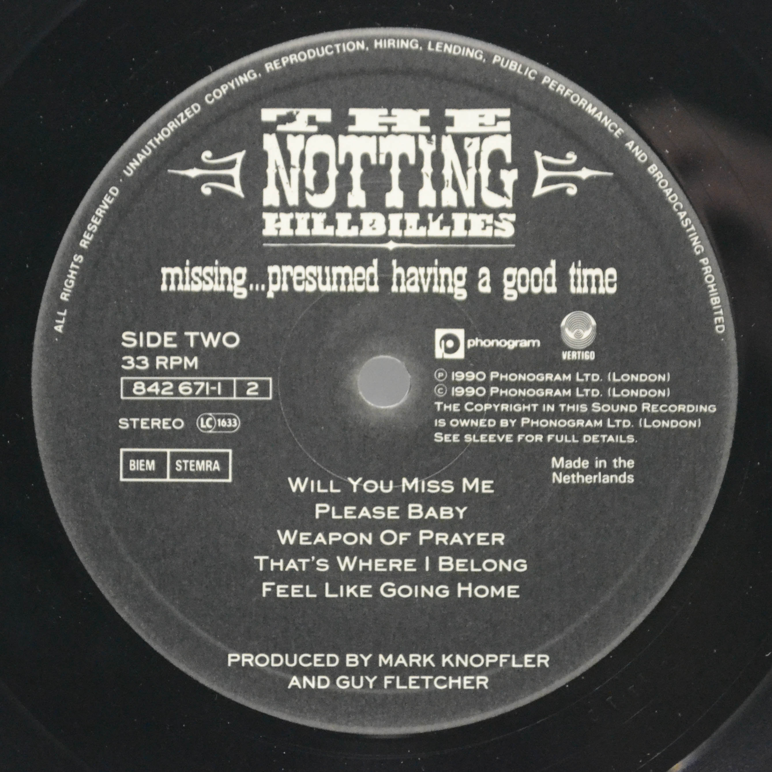 Notting Hillbillies — Missing...Presumed Having A Good Time, 1990