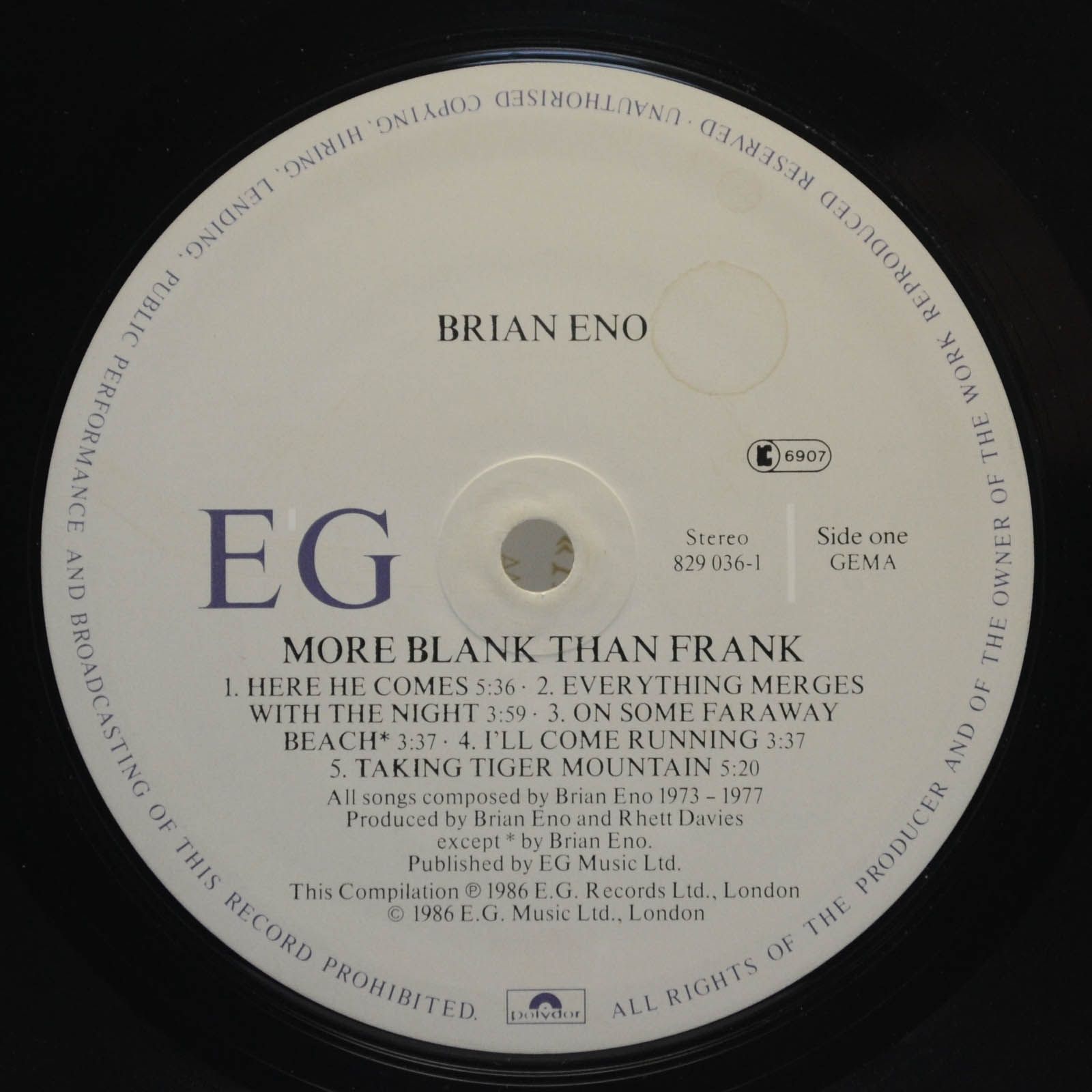 Eno — More Blank Than Frank, 1986