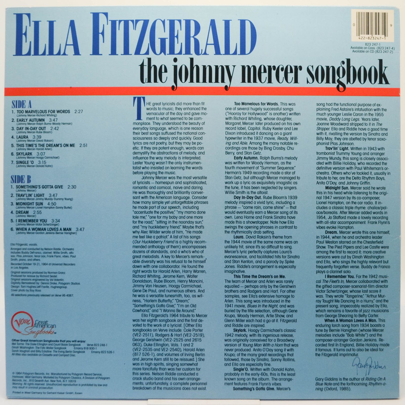 Ella Fitzgerald — The Johnny Mercer Song Book, 1964