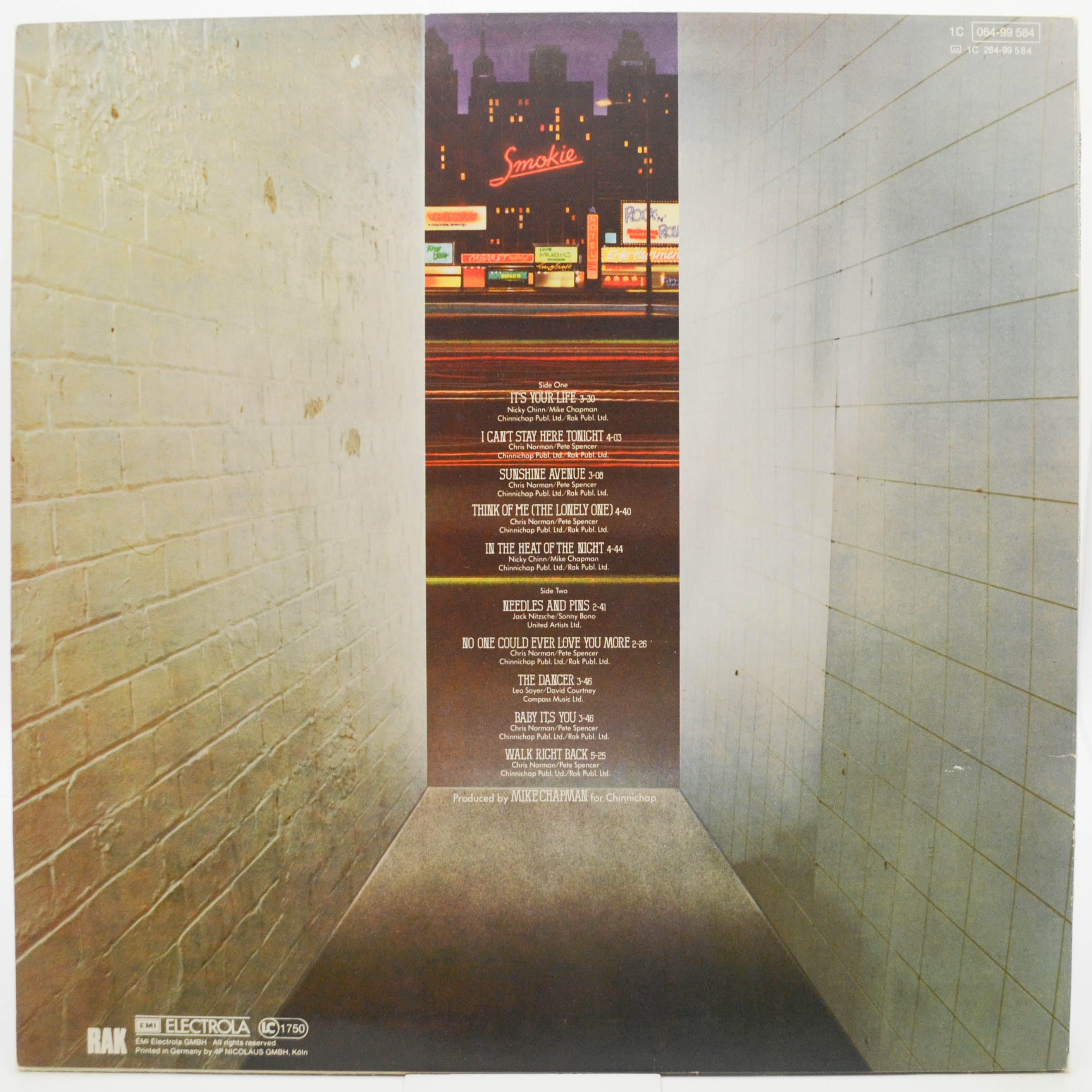 Виниловая пластинка Smokie — Bright Lights & Back Alleys, 1977
