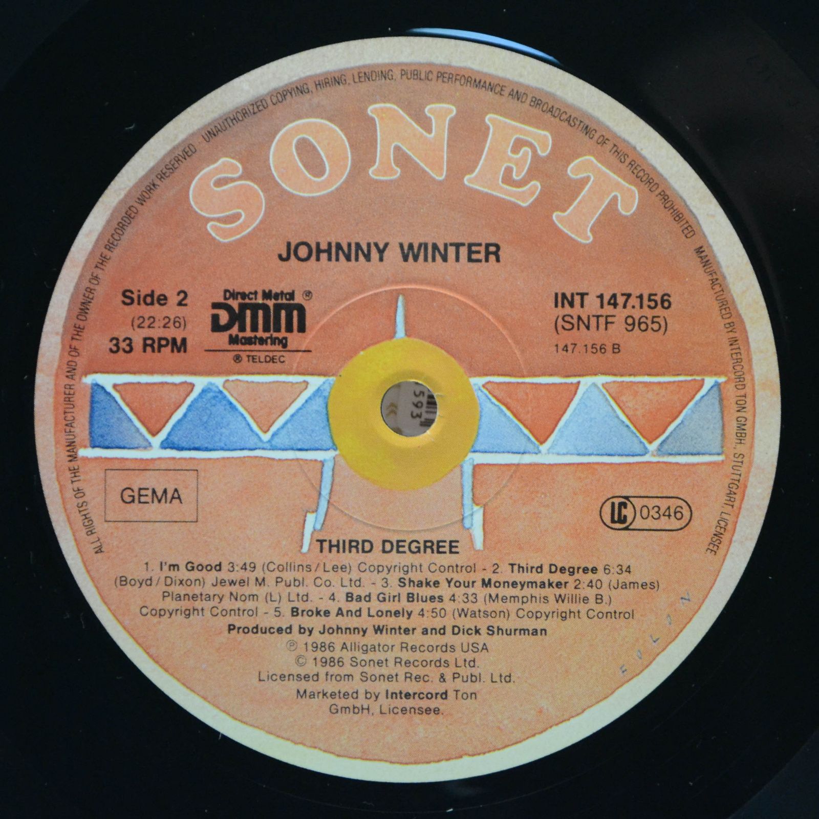 Johnny Winter — 3rd Degree, 1986