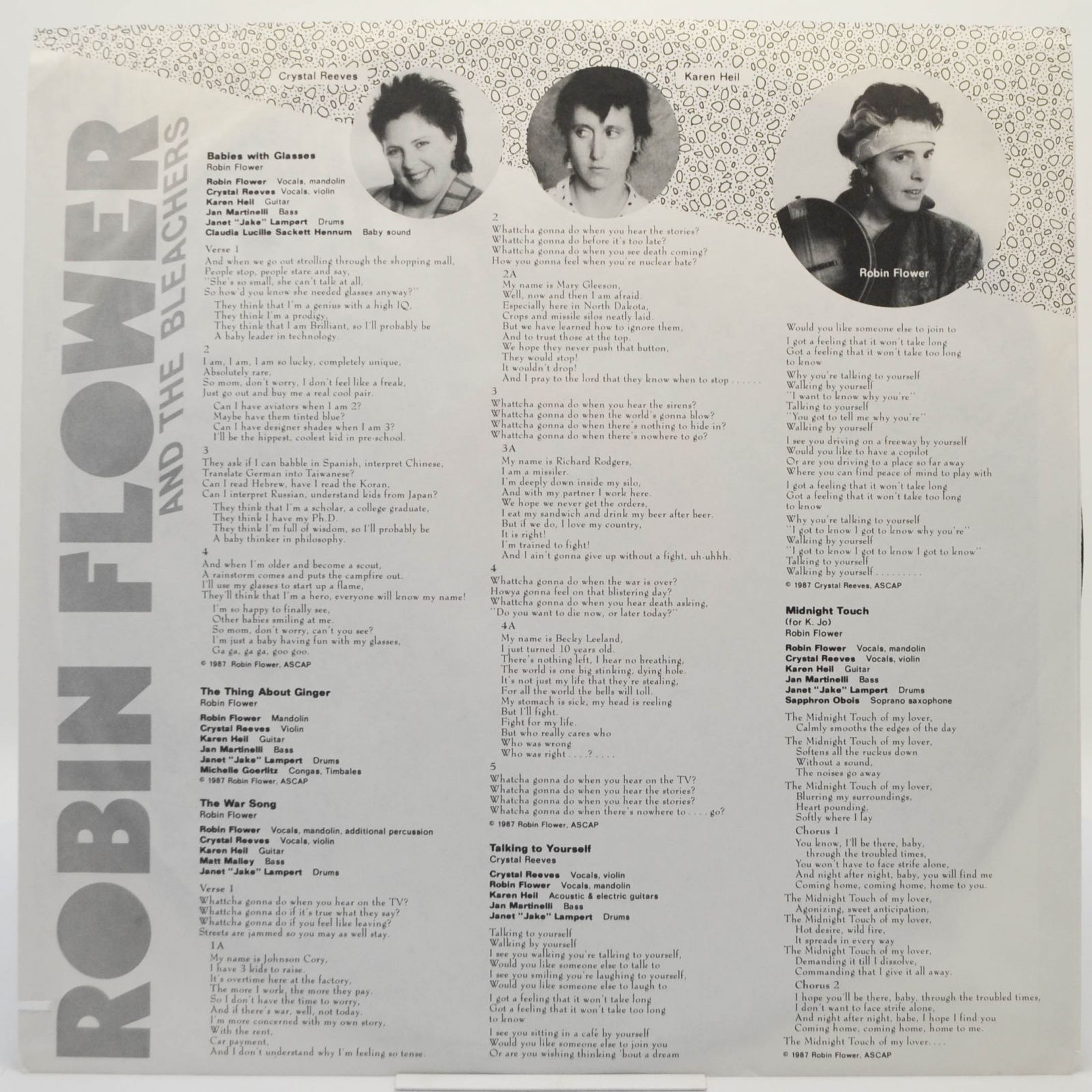 Robin Flower And The Bleachers — Babies With Glasses, 1987