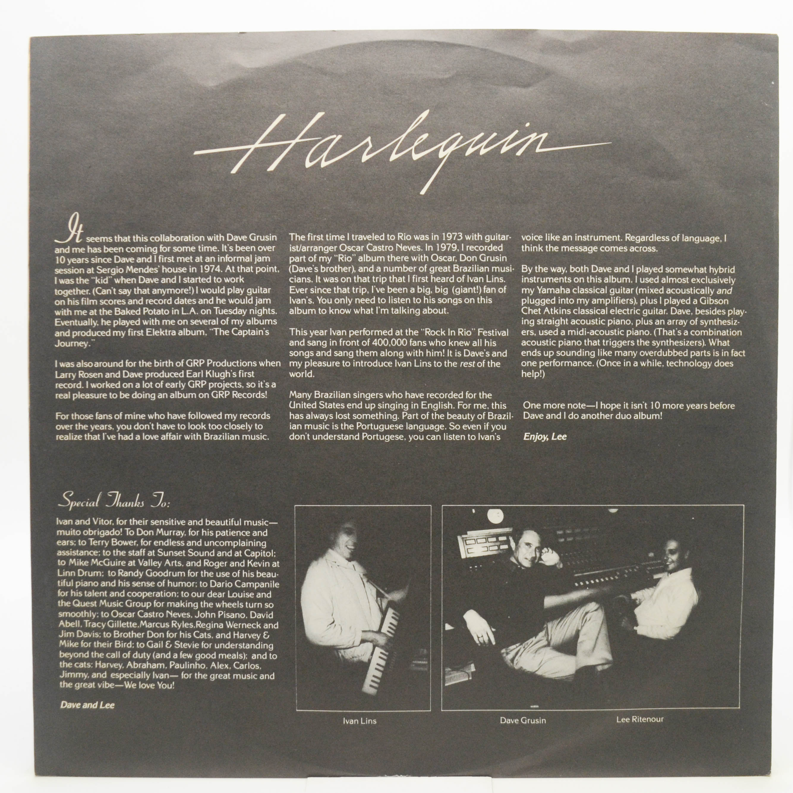 Виниловая пластинка Dave Grusin / Lee Ritenour — Harlequin, 1985