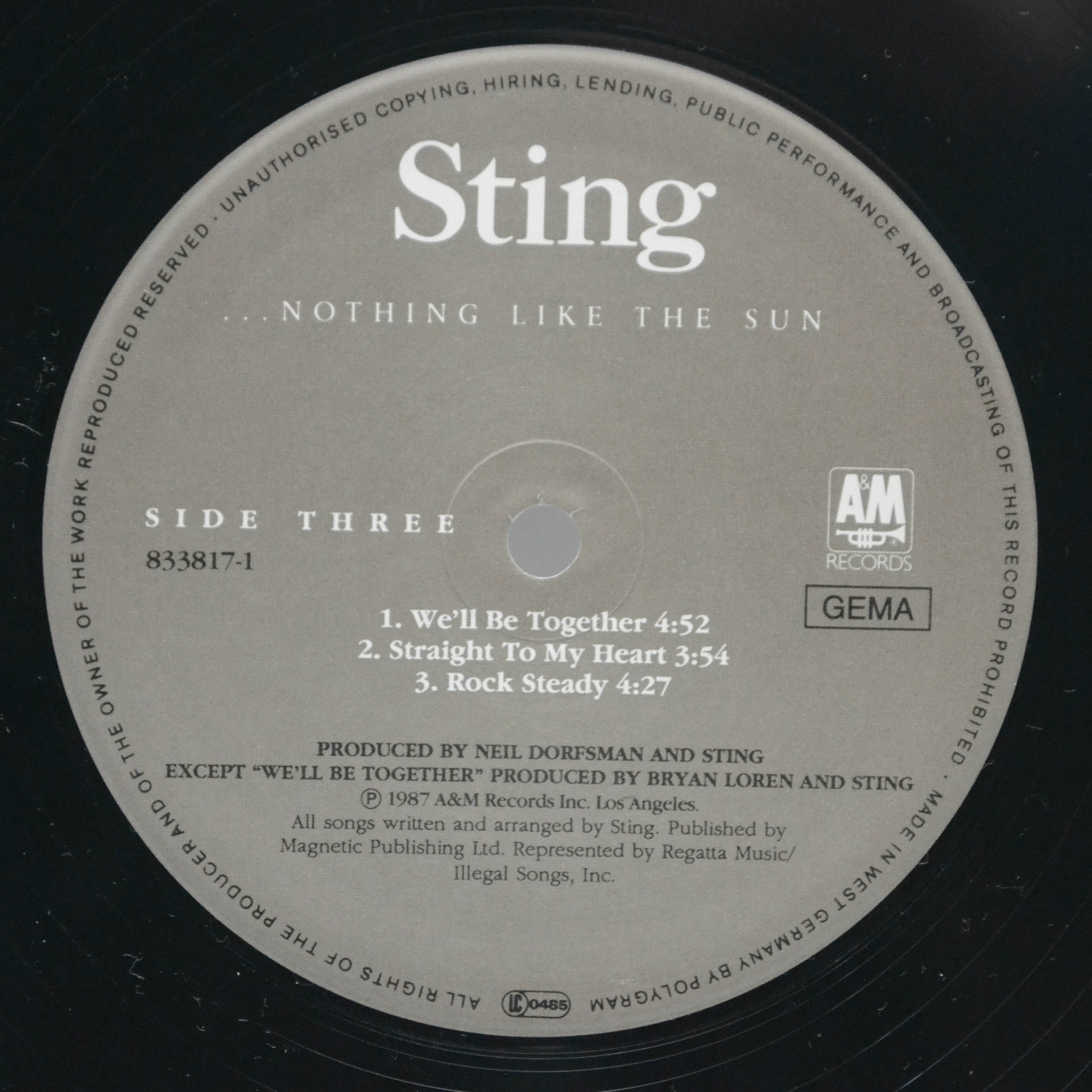 Sting — ...Nothing Like The Sun (2LP), 1987