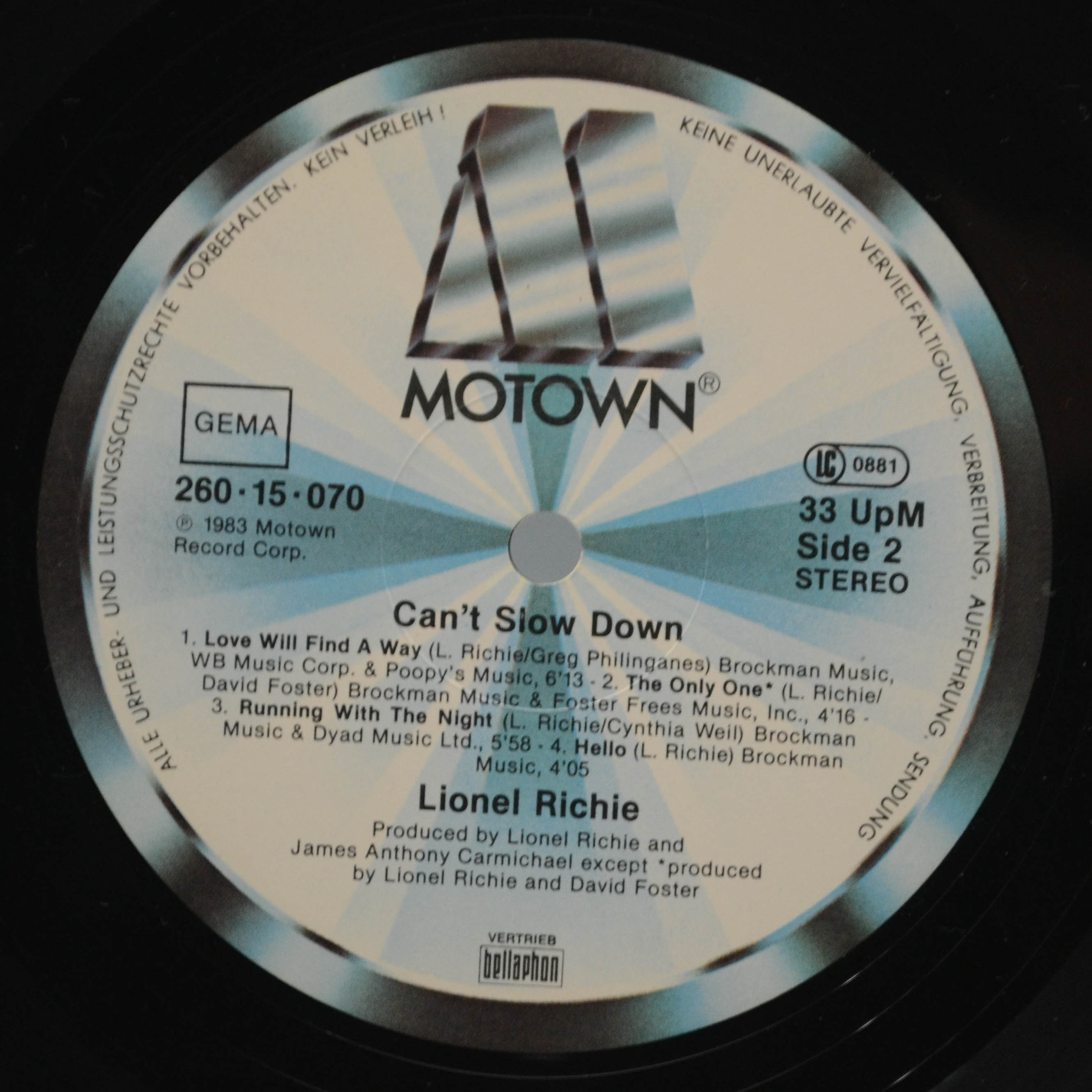 Lionel Richie — Can't Slow Down, 1983