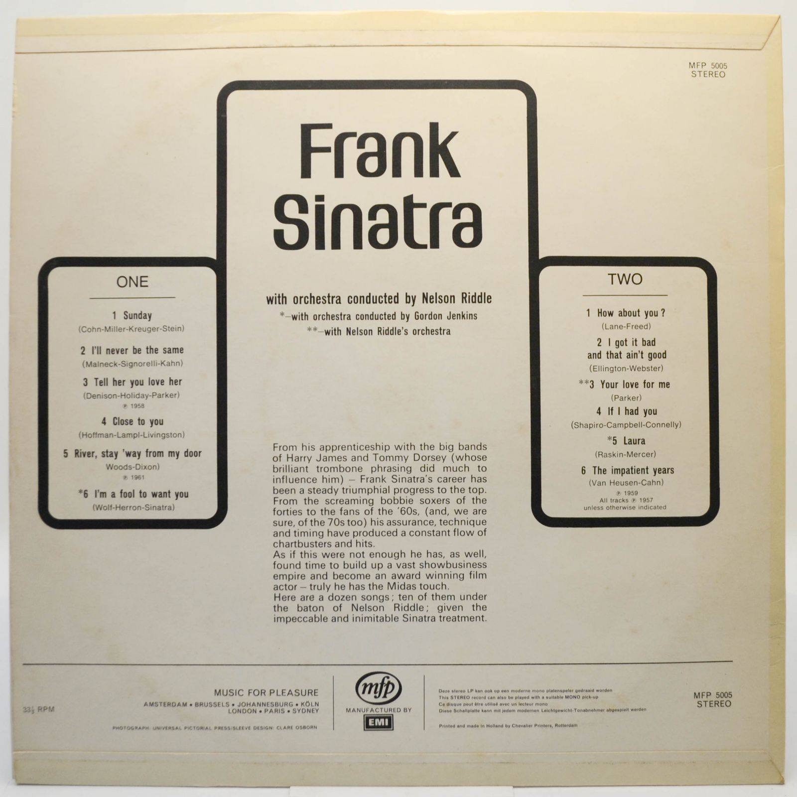 Frank Sinatra — Sunday And Everyday With Frank Sinatra, 1969