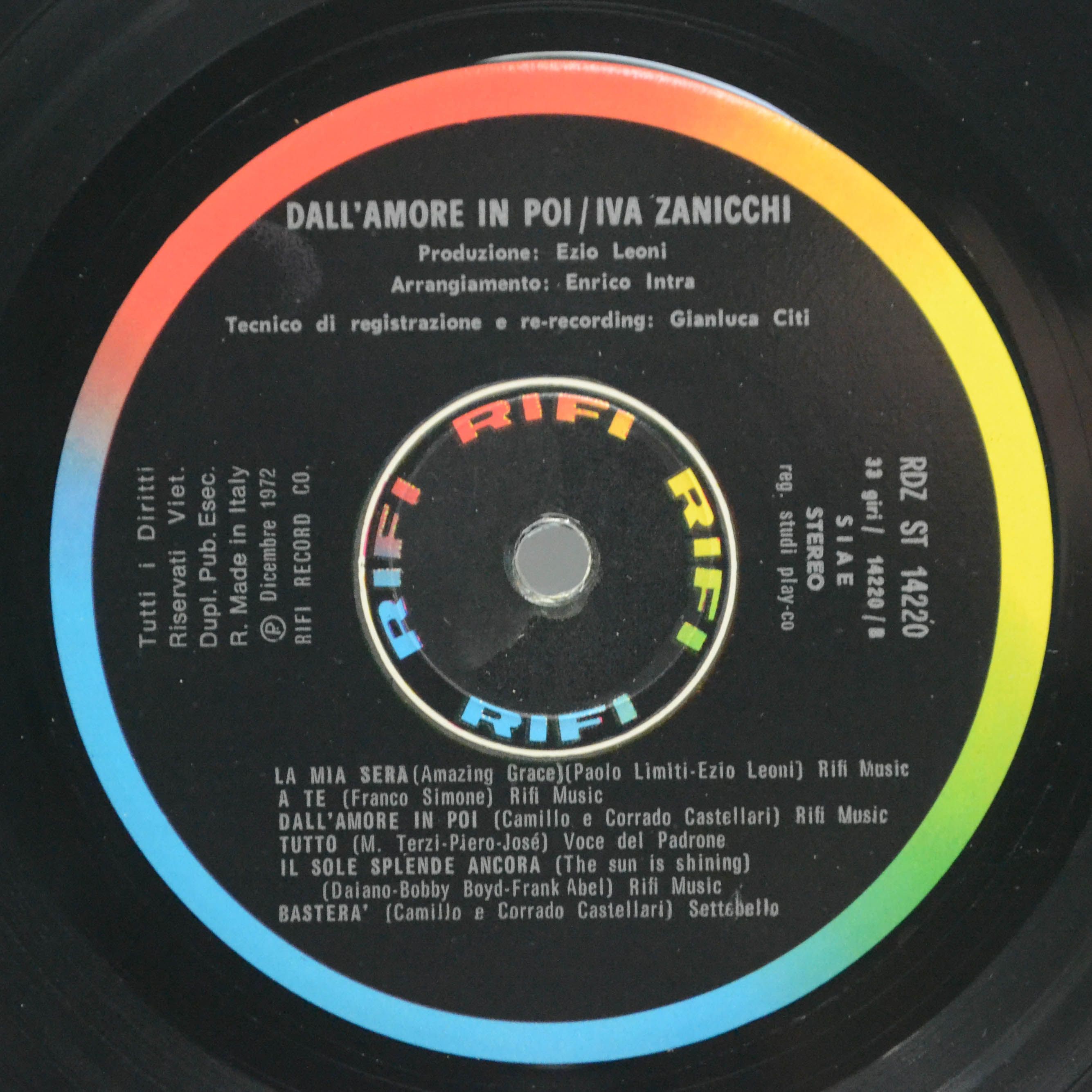 Iva Zanicchi — Dall'Amore In Poi (1-st, Italy), 1972