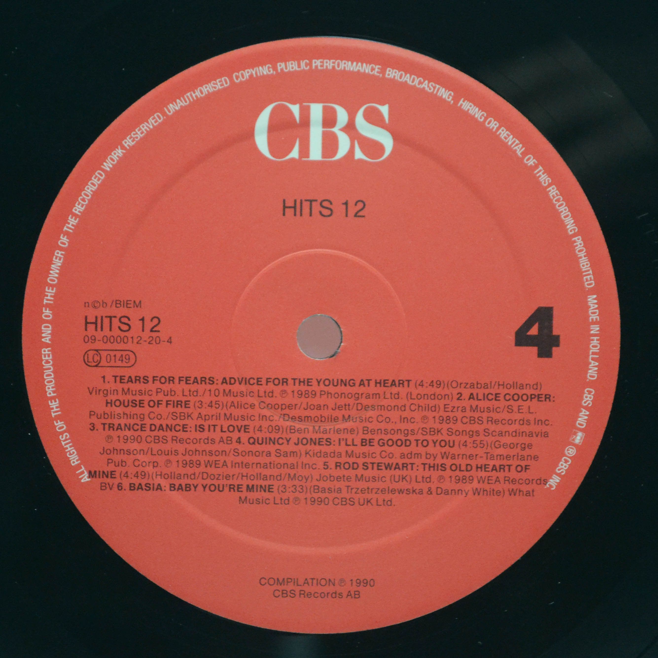 Various — Hits 12 (2LP), 1990