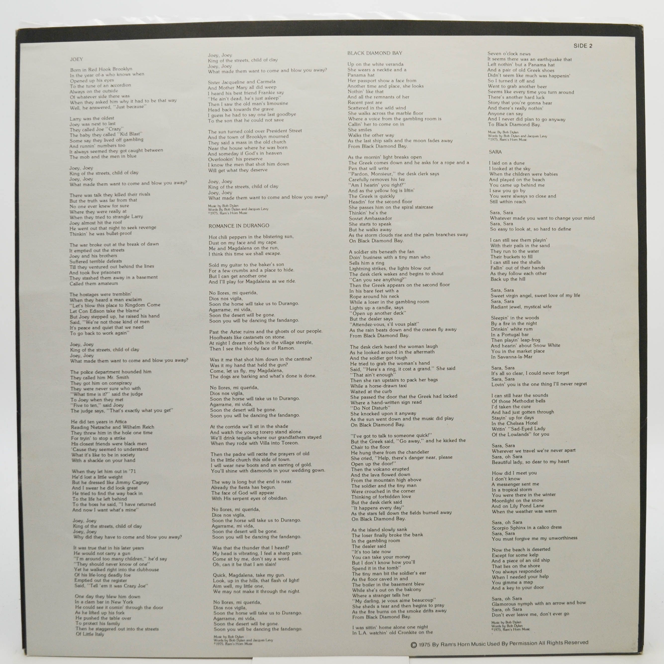 Bob Dylan — Desire, 1976