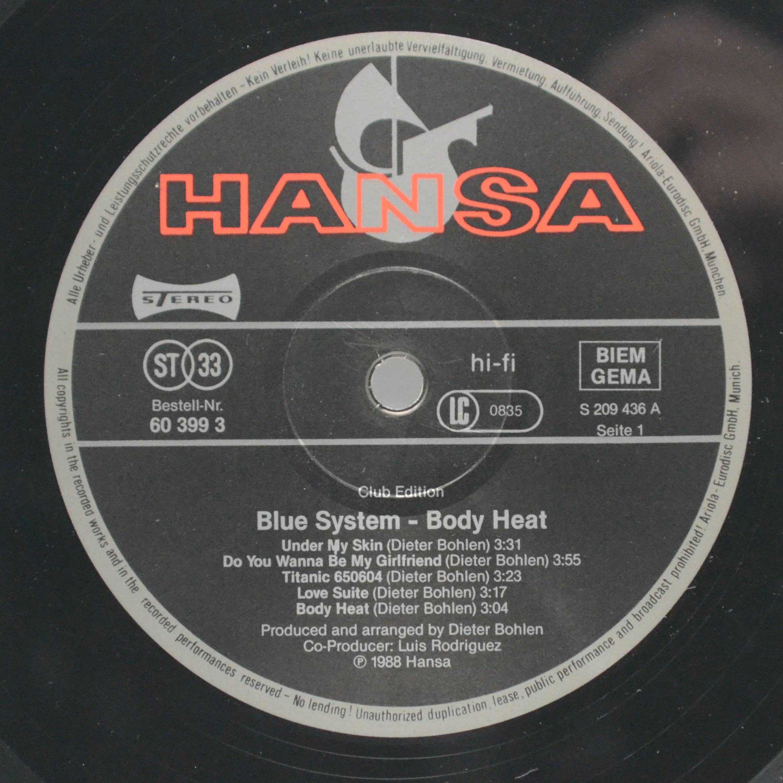 Blue System — Body Heat, 1988