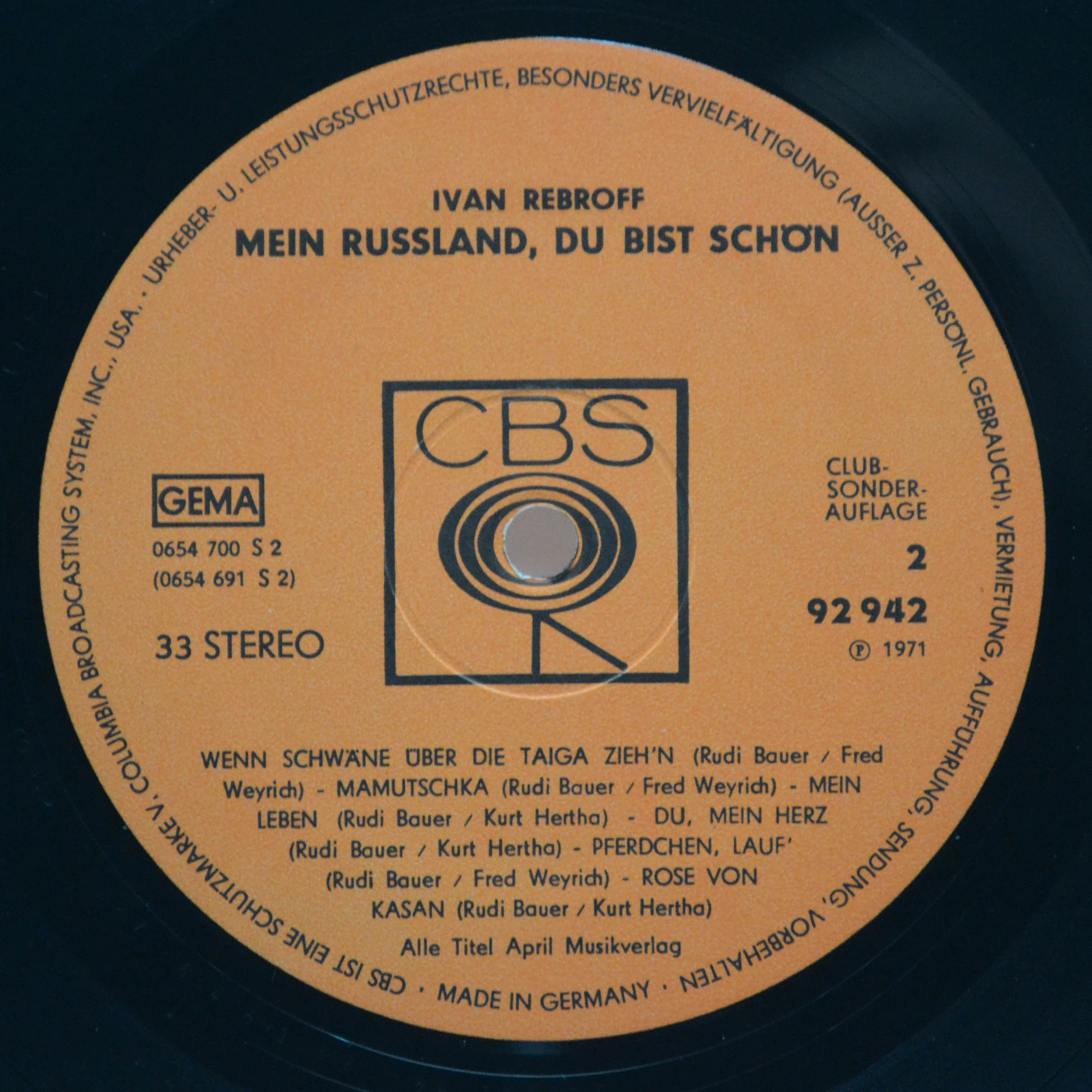 Ivan Rebroff — Mein Russland, Du Bist Schön (Russische Lieder In Deutscher Sprache), 1971