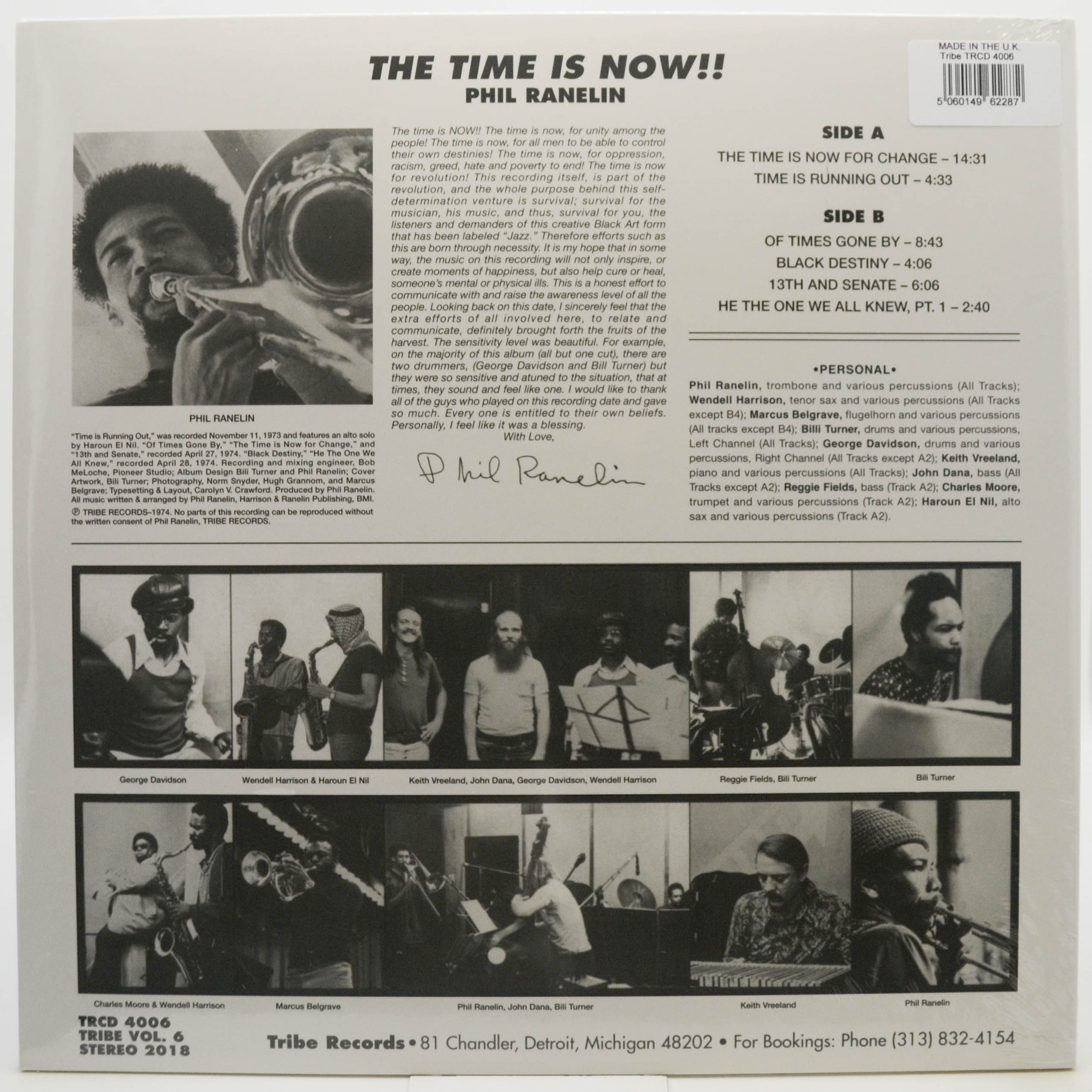 Виниловая пластинка Phil Ranelin — The Time Is Now!, 1974