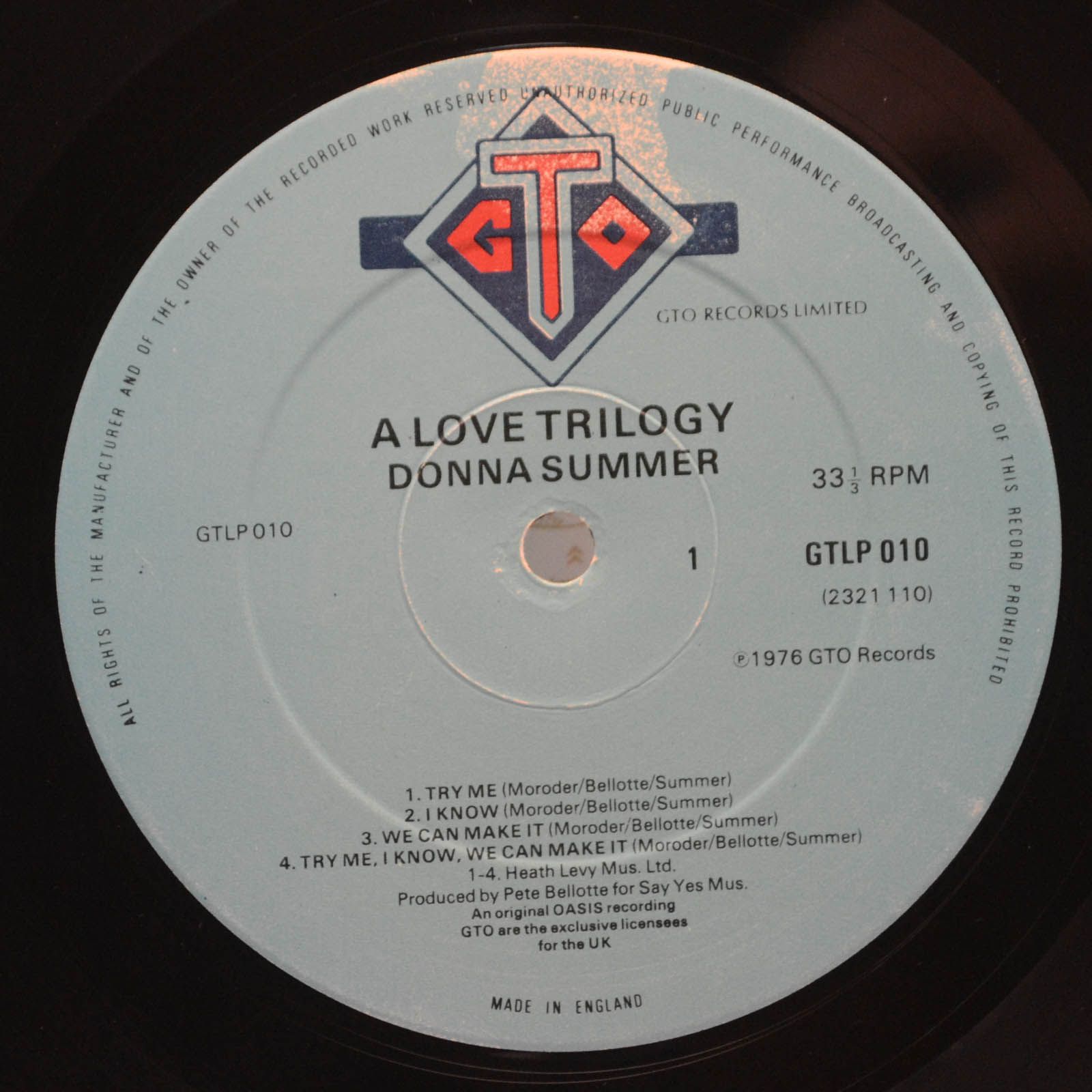 Donna Summer — A Love Trilogy (UK), 1976