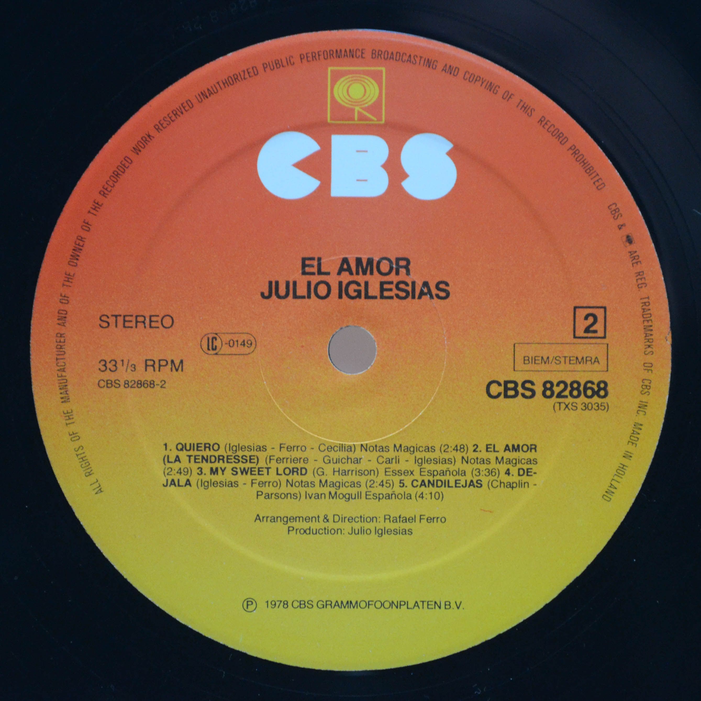 Julio Iglesias — El Amor, 1978