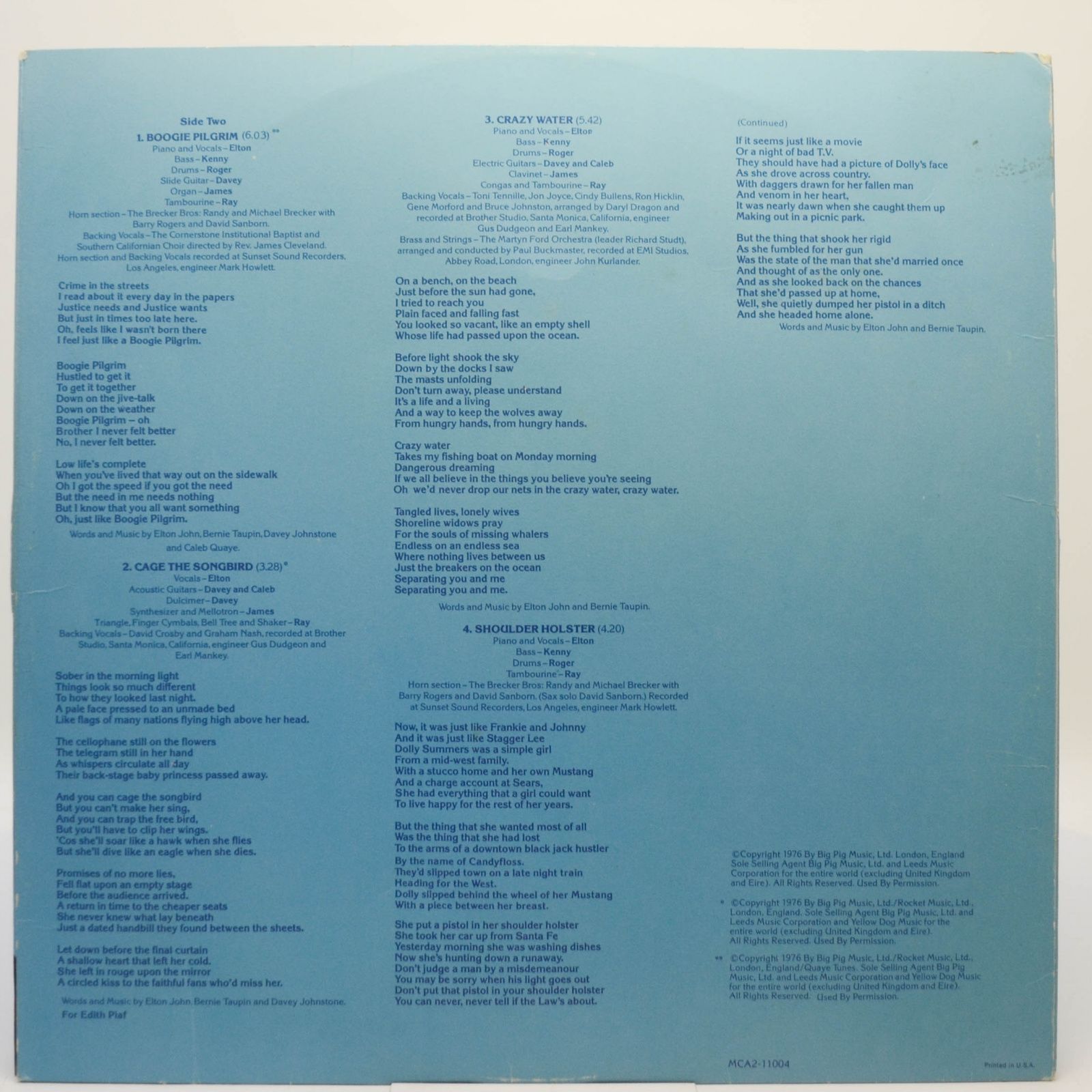 Elton John — Blue Moves (2LP), 1976