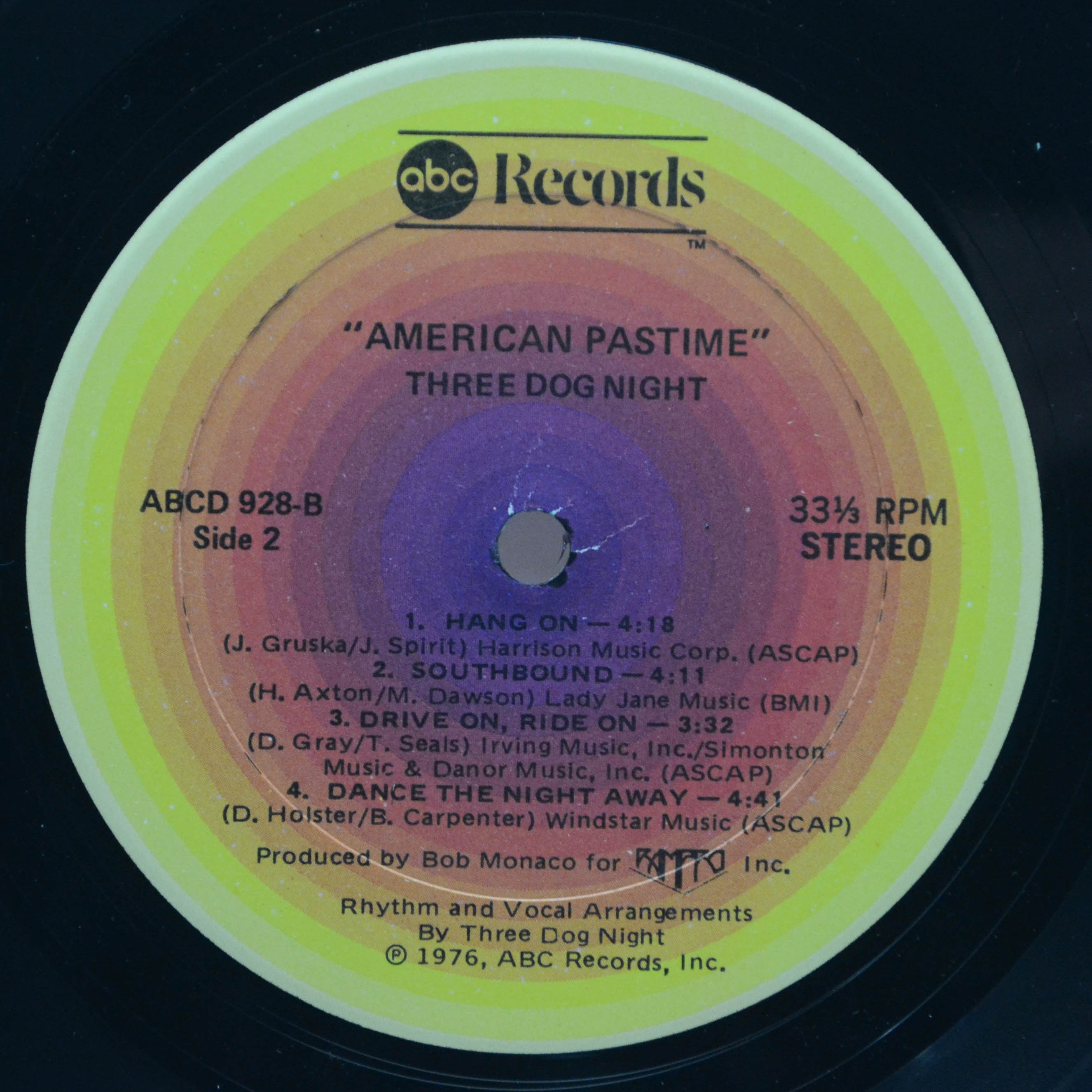 Виниловая пластинка Three Dog Night — American Pastime (1-st, USA), 1976