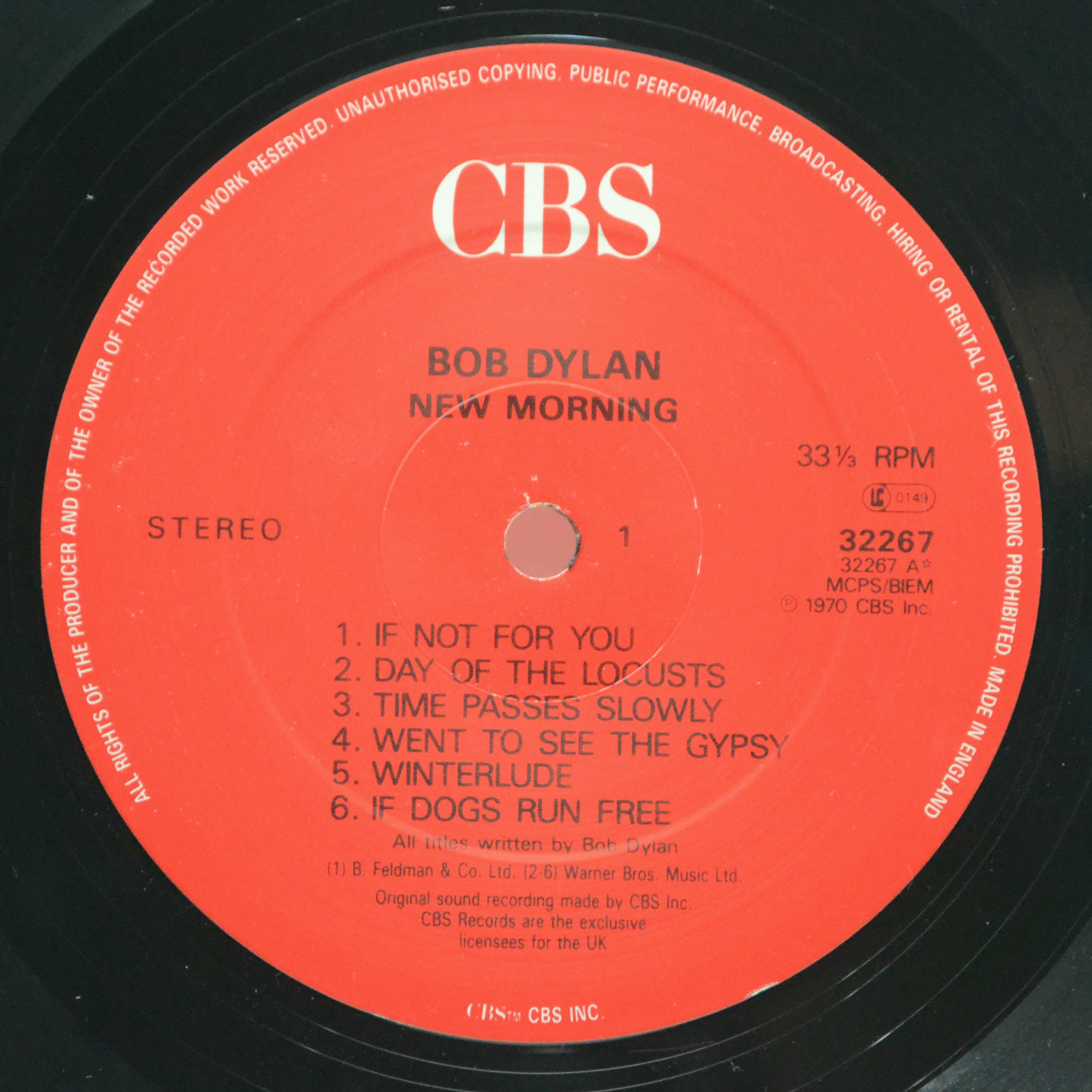 Bob Dylan — New Morning (UK), 1970