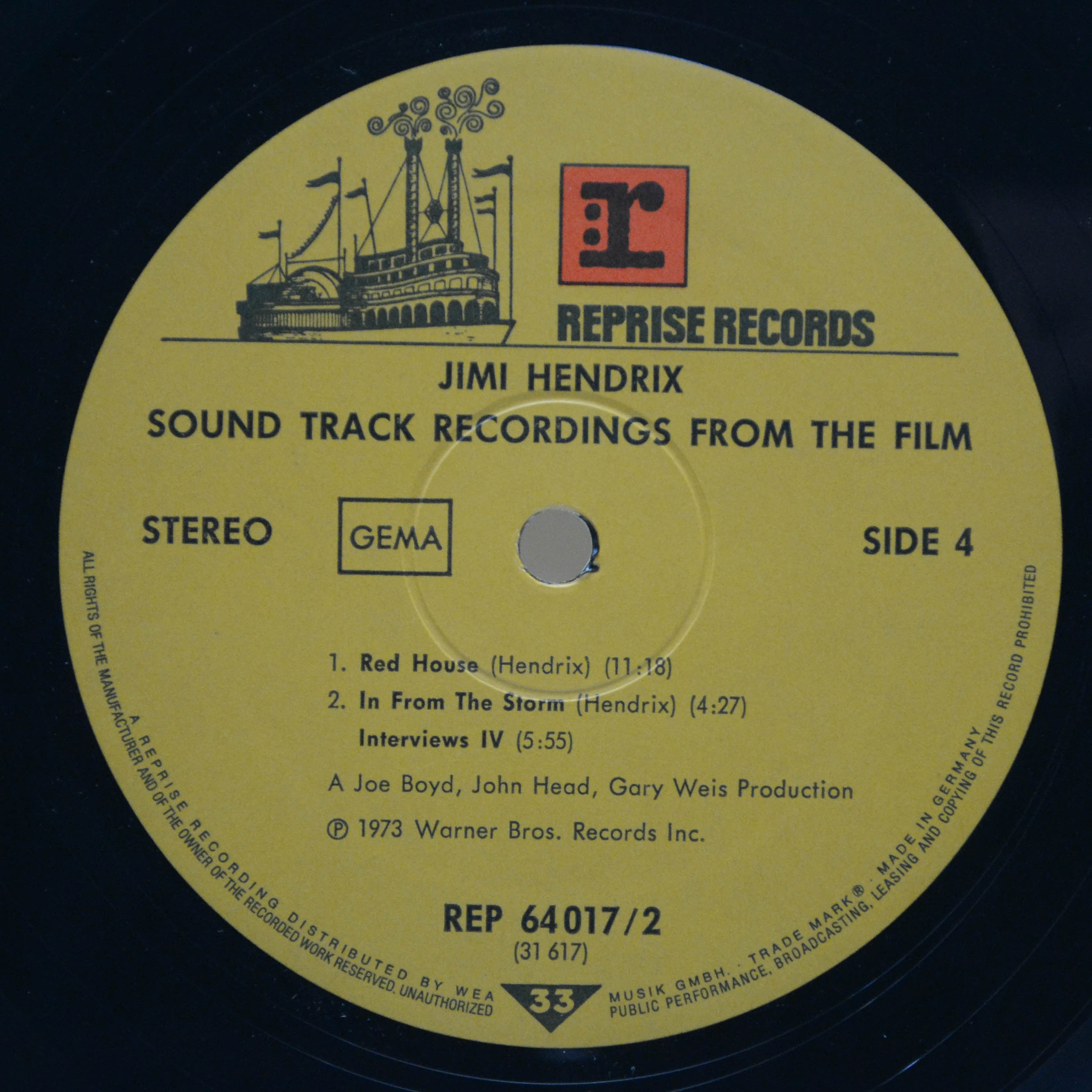 Jimi Hendrix — Sound Track Recordings From The Film "Jimi Hendrix" (2LP), 1973