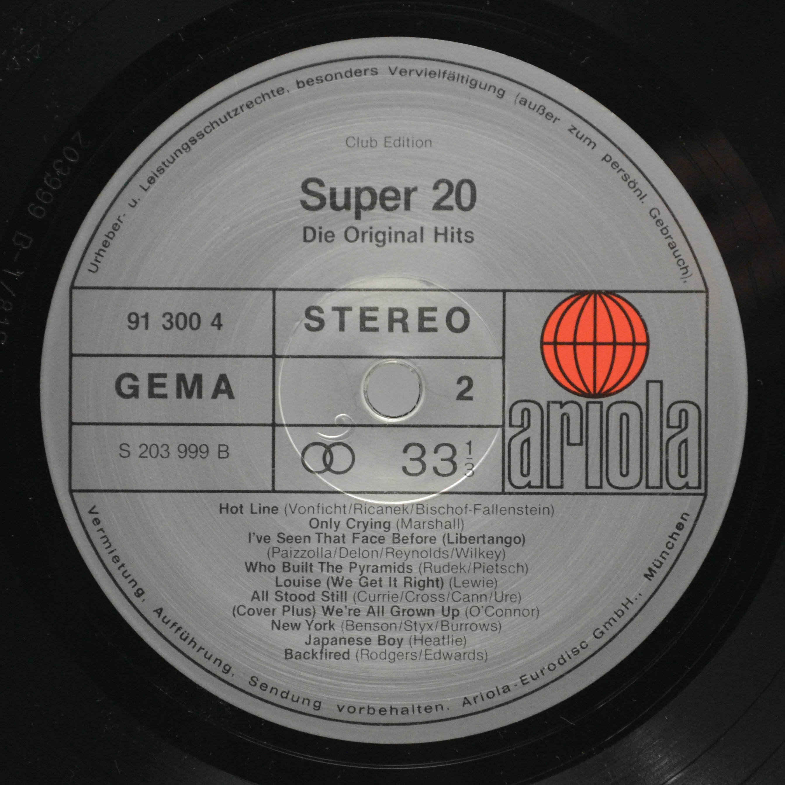 Various — Super 20 Die Original Hits, 1981