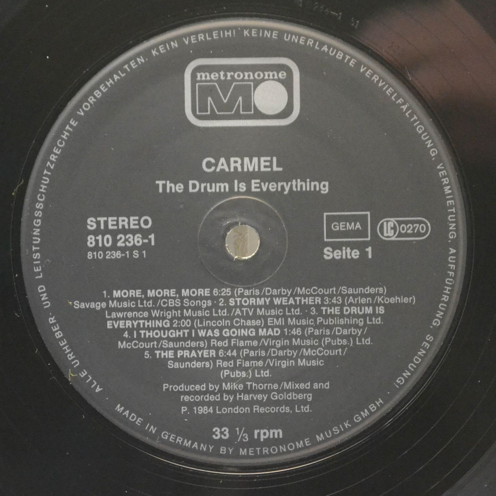 Caramel — The Drum Is Everything, 1984