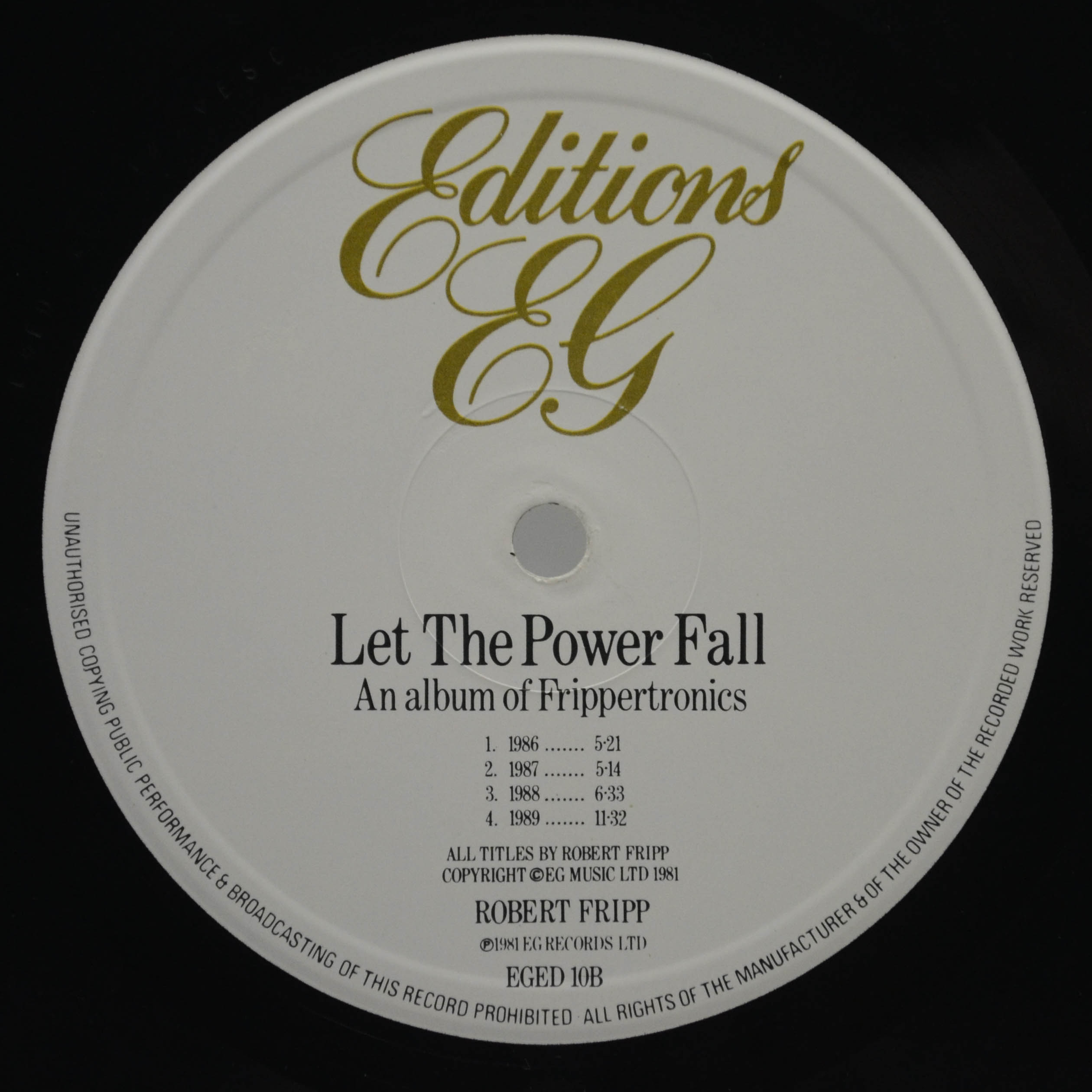 Robert Fripp — Let The Power Fall (1-st, UK), 1981